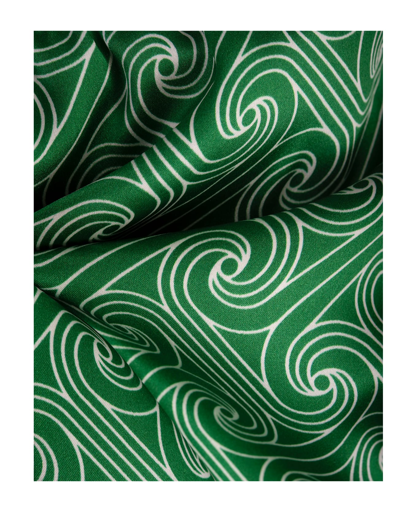 Casablanca Column Monogram Silk Shorts - Green