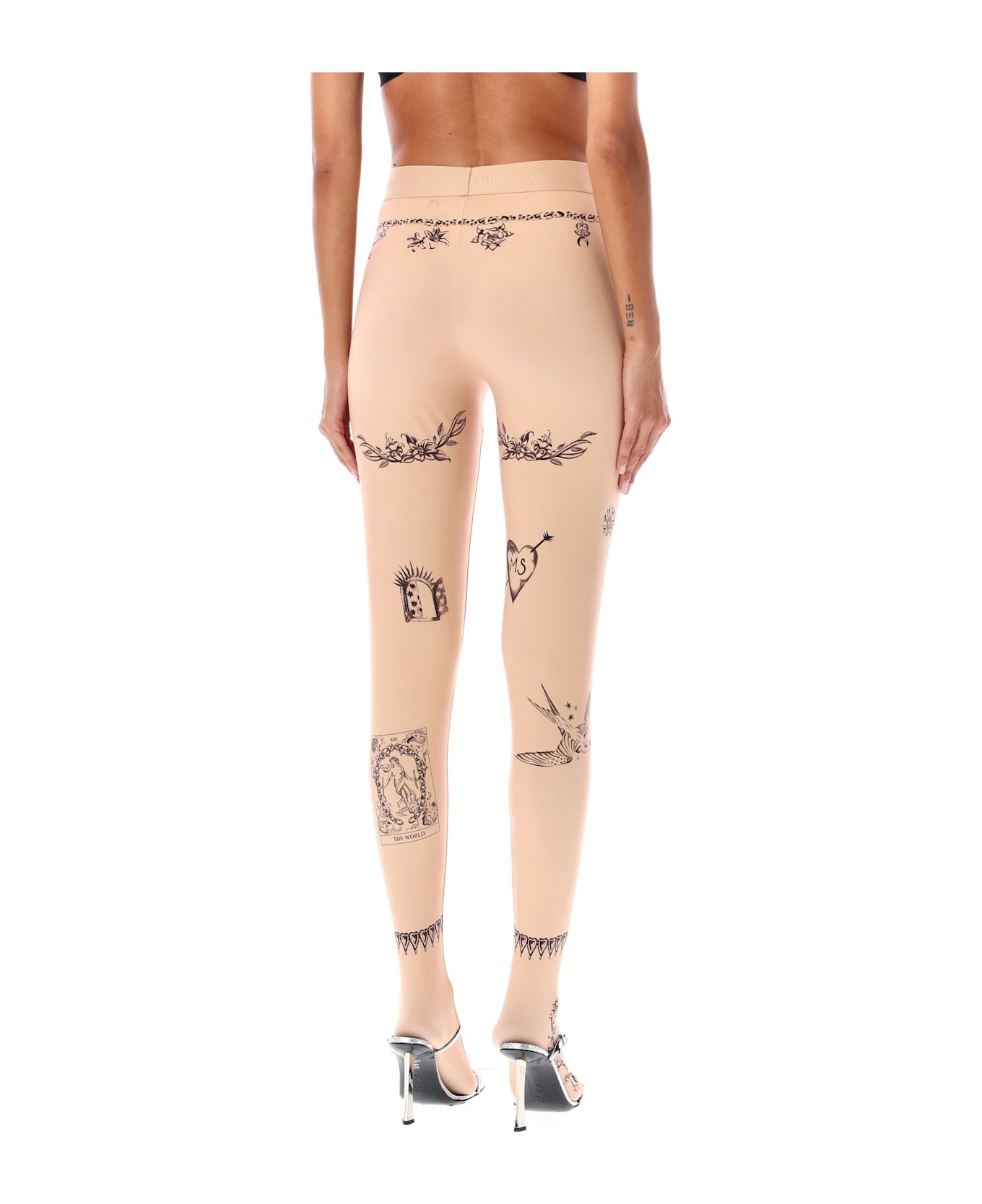 Marine Serre Tattoo Leggings - LIGHT TAN