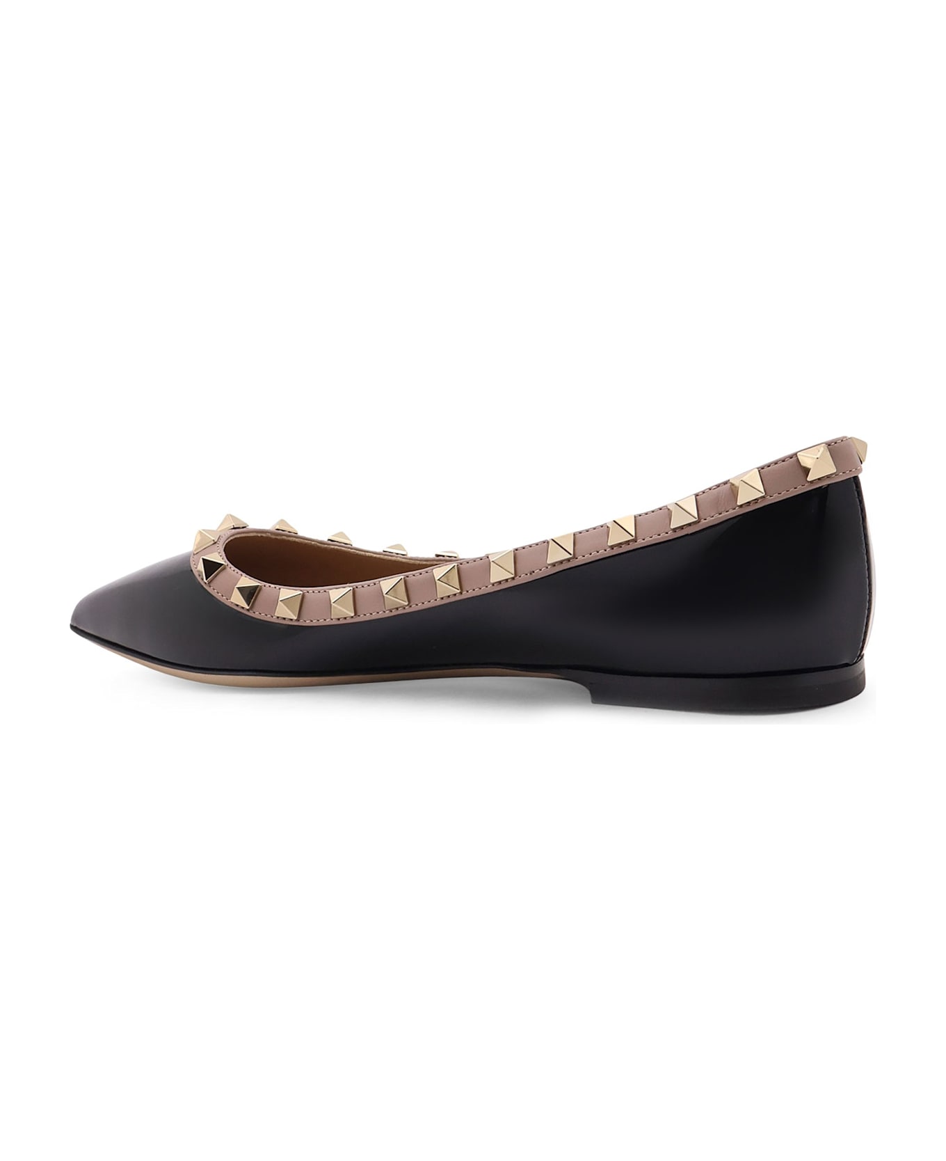 Valentino Garavani Rockstud Patent Leather Ballerinas - Black