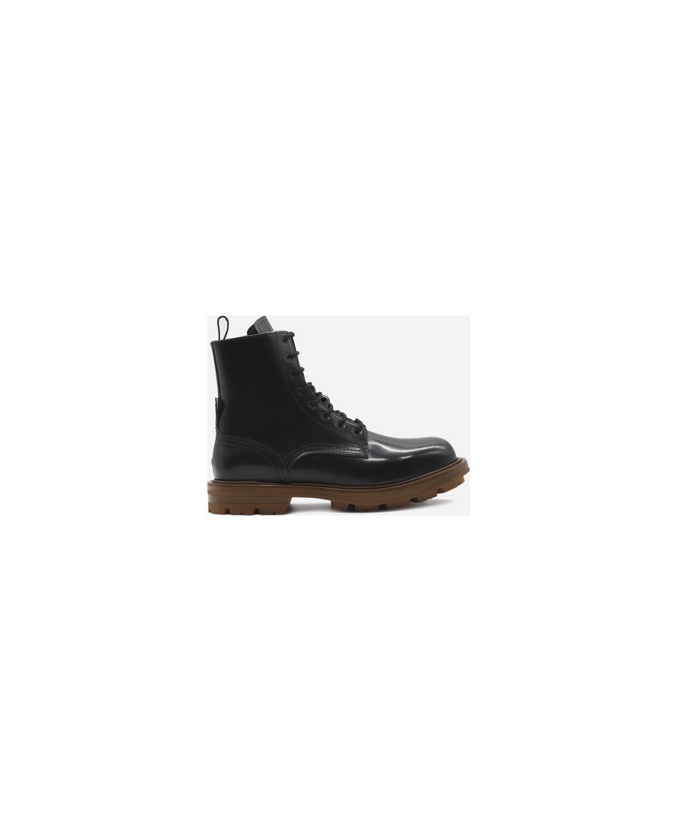 Alexander McQueen Worker Leather Ankle Boots - Black