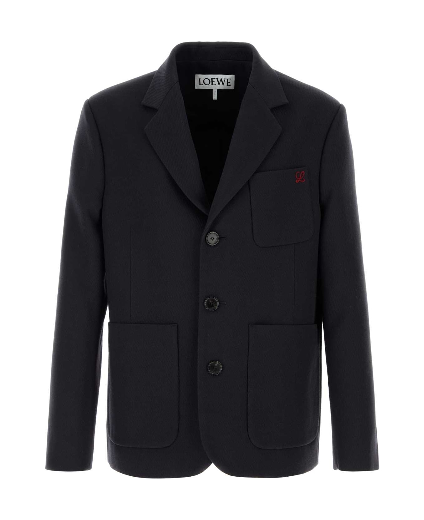 Loewe Navy Blue Wool Blazer - DARKNAVYBLUE