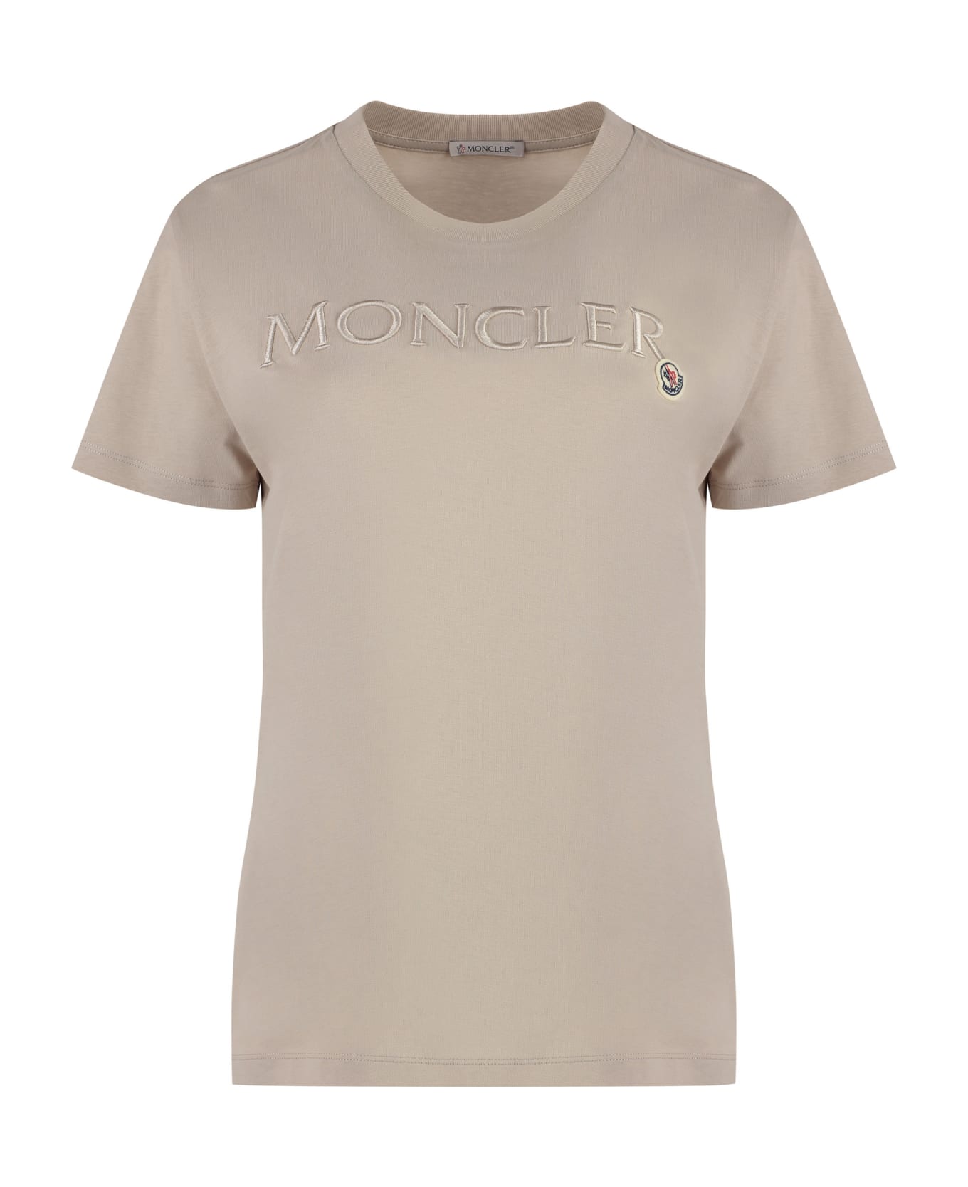 Moncler Cotton Crew-neck T-shirt - Beige Tシャツ
