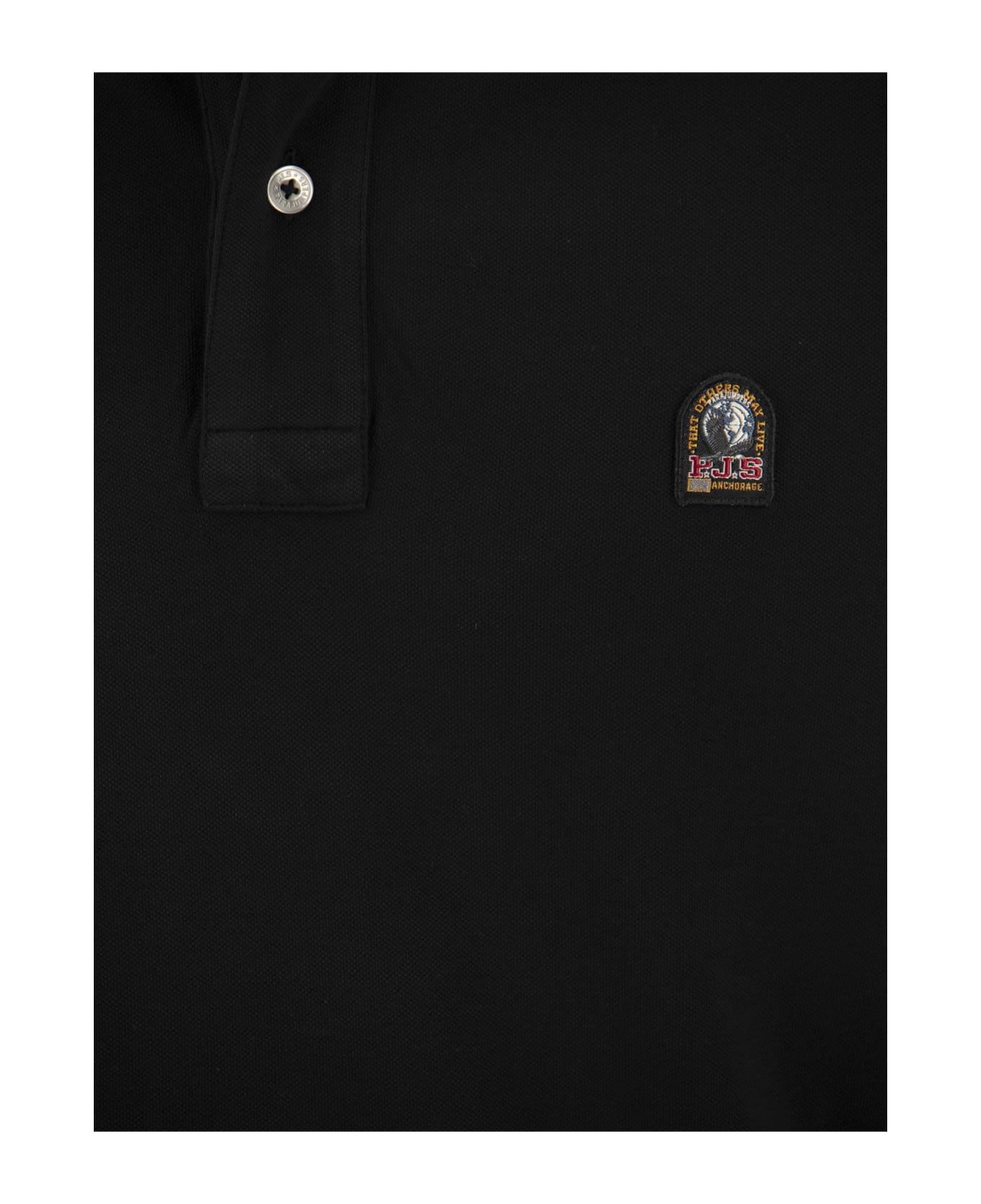 Parajumpers Patch - Cotton Polo Shirt - Black ポロシャツ