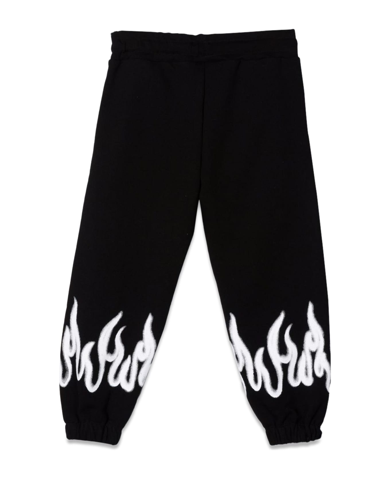 Vision of Super Black Pants Kids With White Spray Flames - NERO