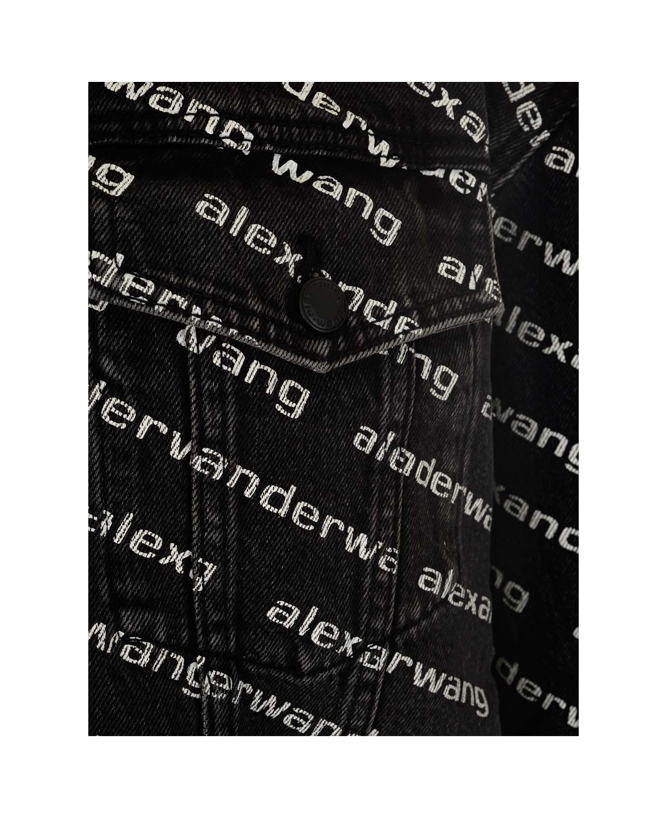 Alexander Wang Monogram Denim Jacket - BLACK