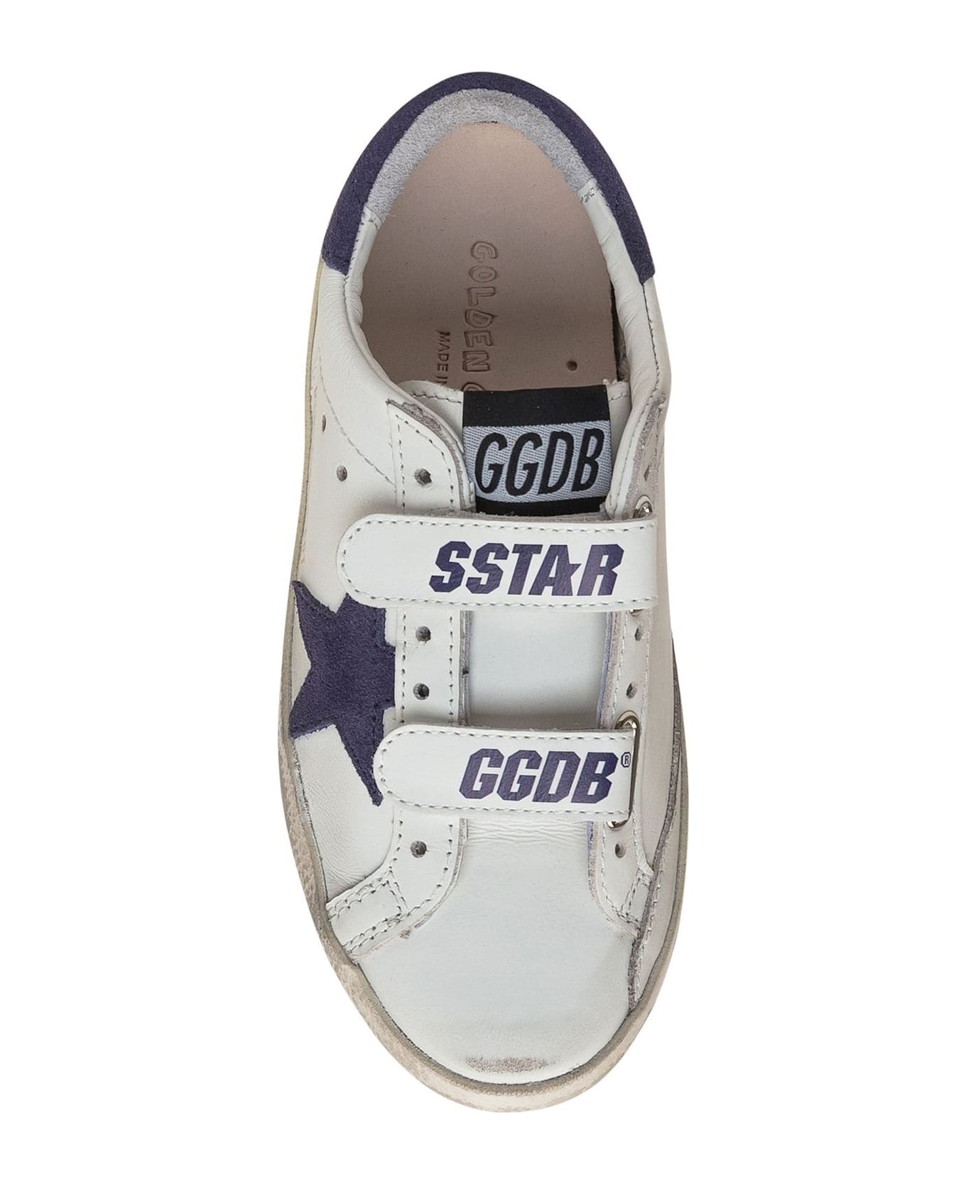 Golden Goose Old School Velcro Strap Sneakers - White