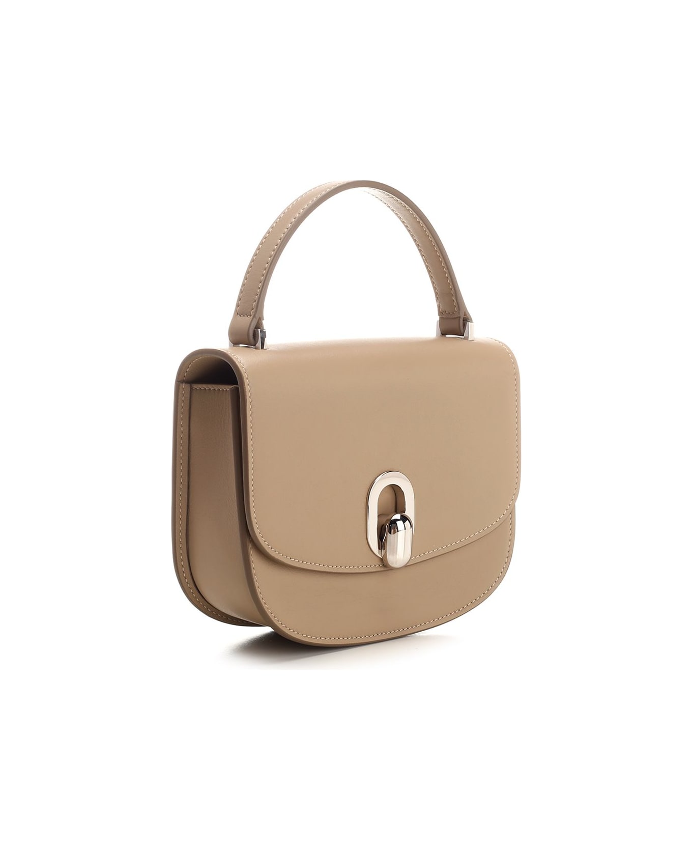 Savette Mini "tondo" Leather Handbag - Beige