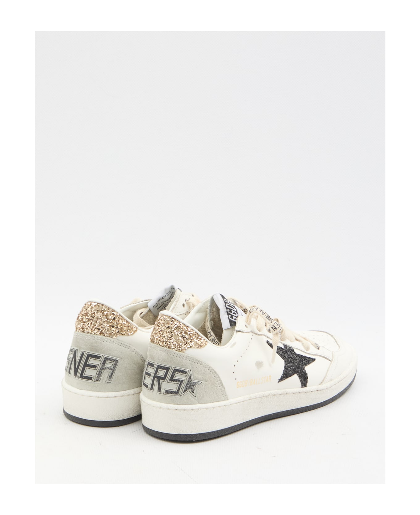 Golden Goose Ball Star Sneakers - White Black Gold Ice
