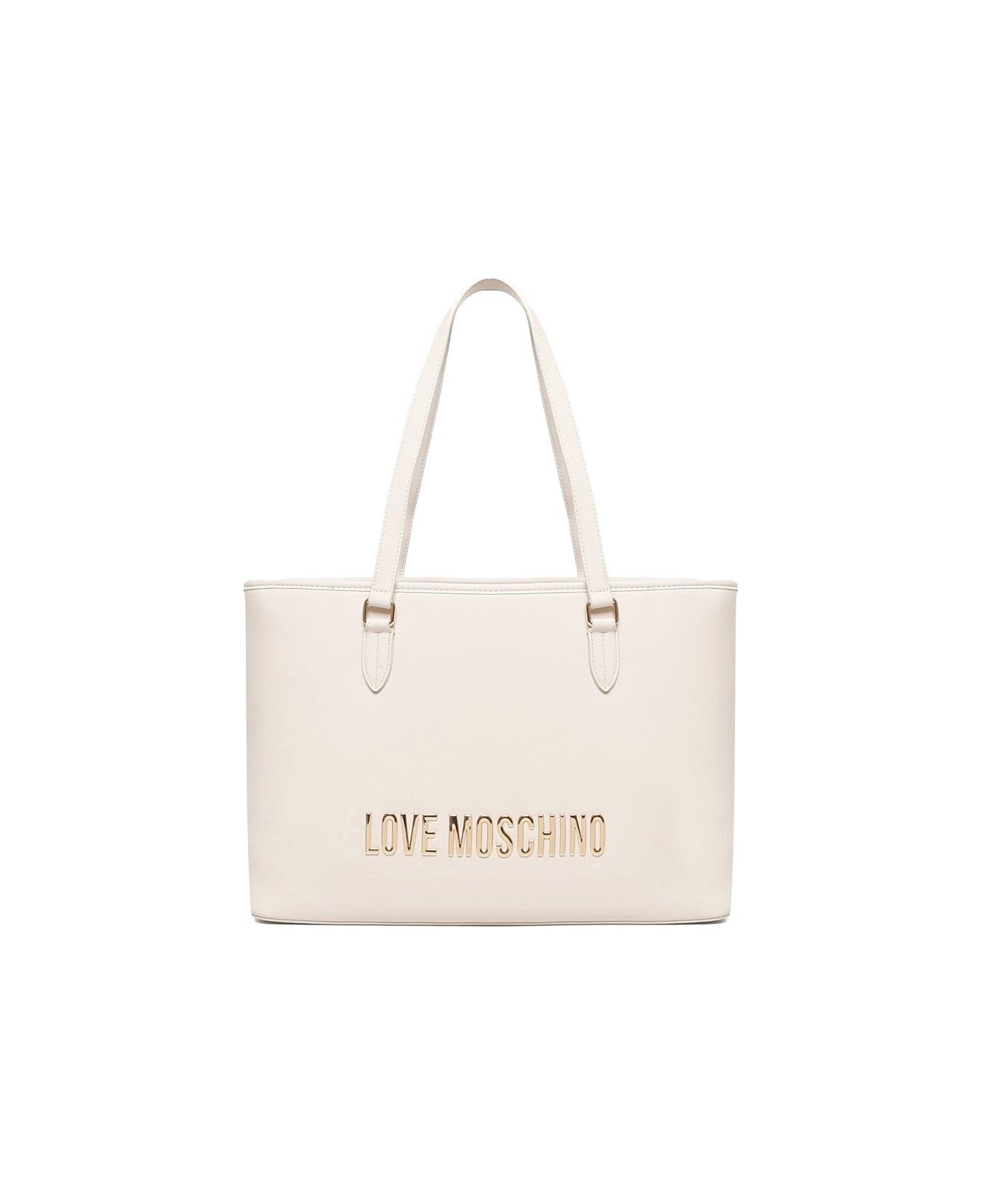 Love Moschino Logo Lettering Tote Bag - Avorio