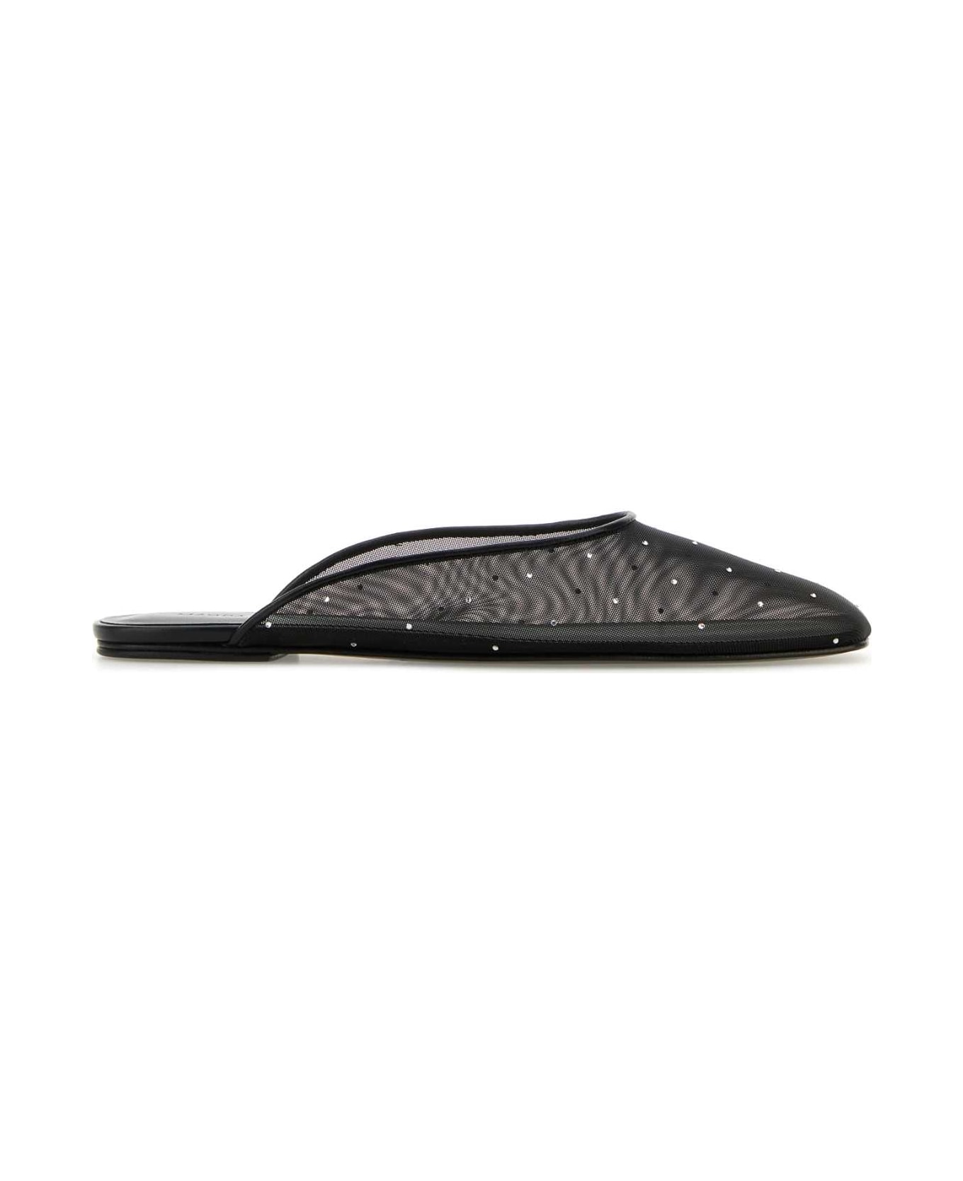 サンダル・ミュール MAGDA BUTRYM SS25 Black mesh slippers (642525 BLACK) Crystal mesh flat mules in black