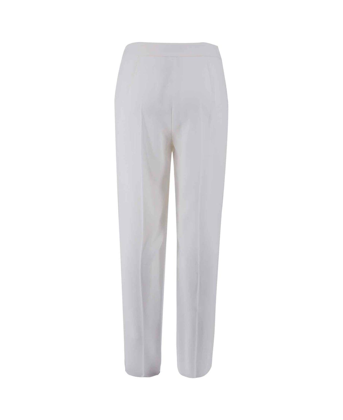 Emporio Armani Darted High-waist Trousers - Bianco seta