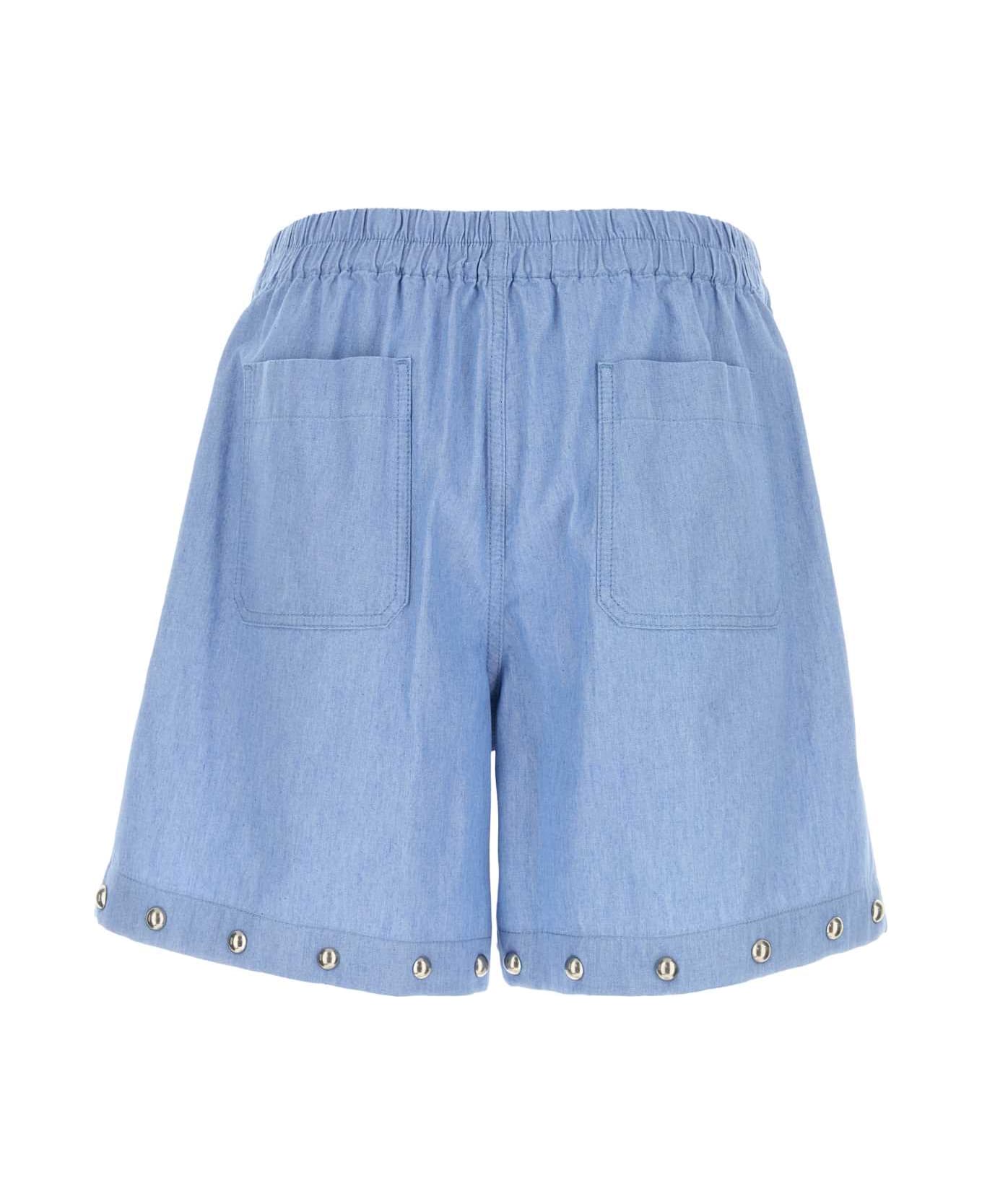 Valentino Garavani Light-blue Denim Bermuda Shorts - DENIMBLULAVCHIARO
