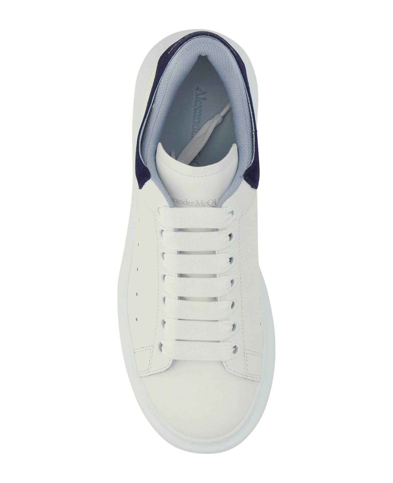 Alexander McQueen 'oversize' Sneakers With Blue Suede Heel Tab - White/navy/lig Blue スニーカー