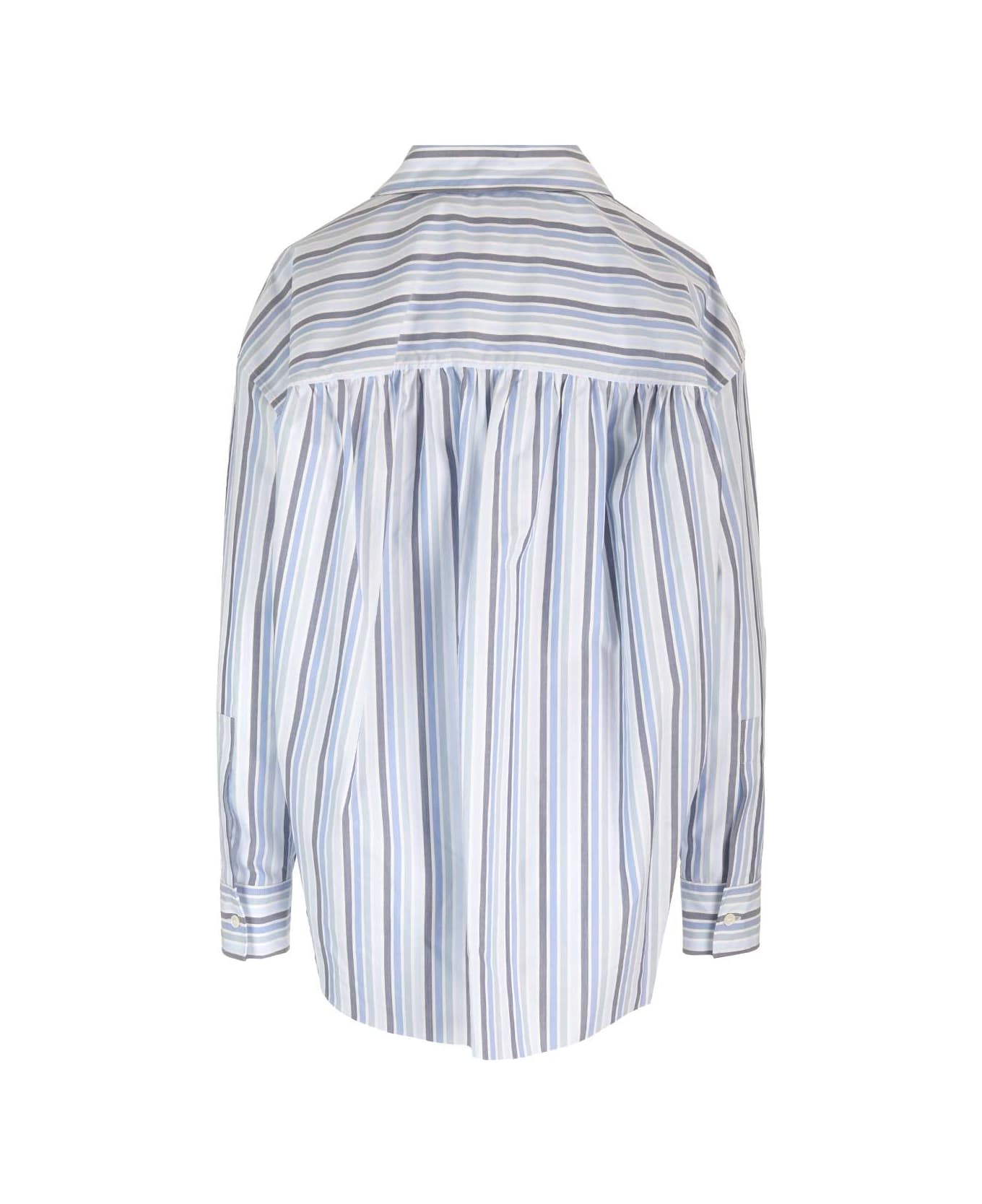 Marni Striped Cotton Shirt - Light blue