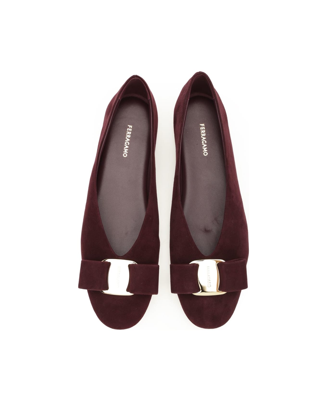 Ferragamo 
vara
 Suede Ballerina - RED
