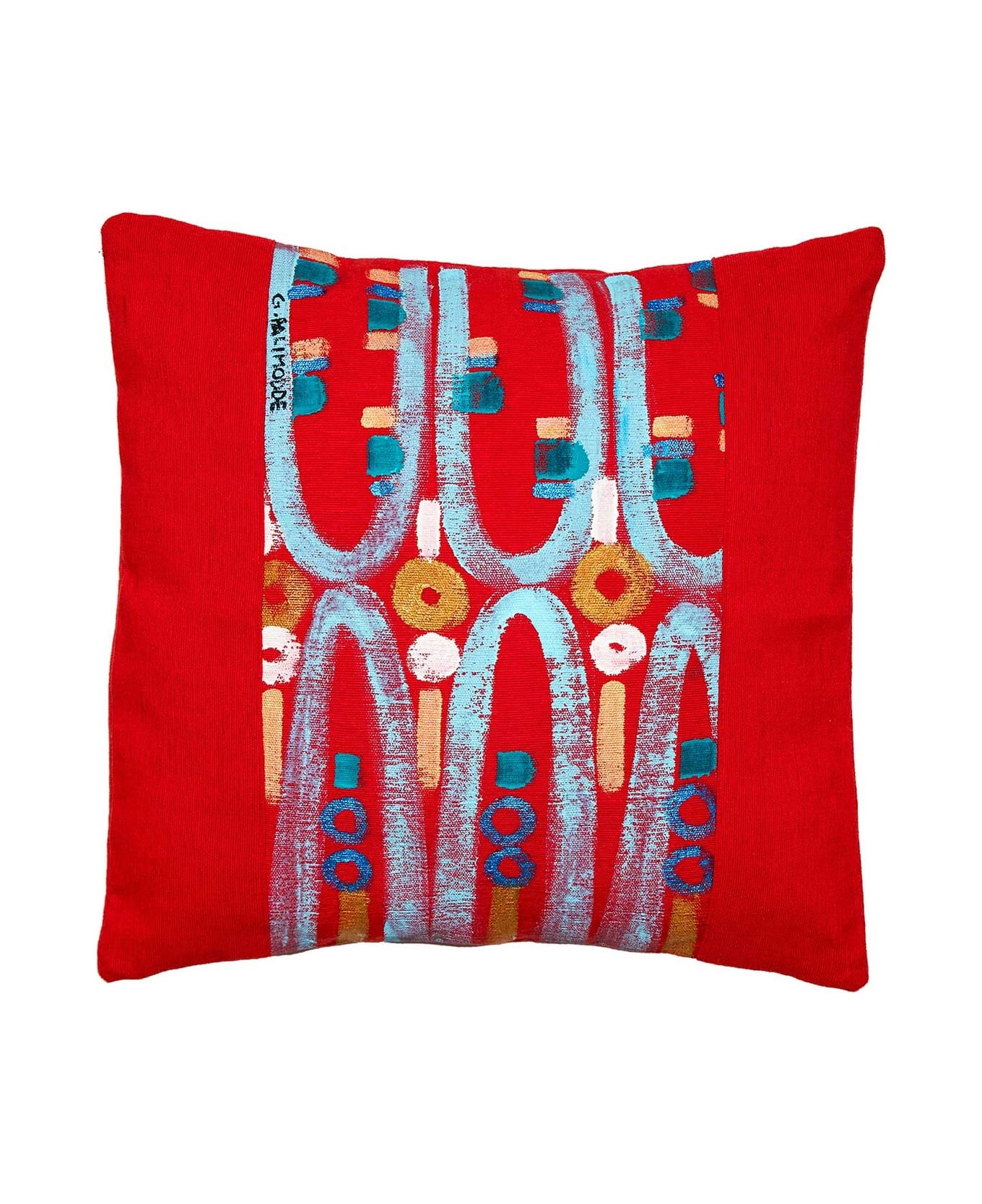 Le Botteghe su Gologone Hand Painted Cushions 70x70 Cm - Red Fantasy クッション