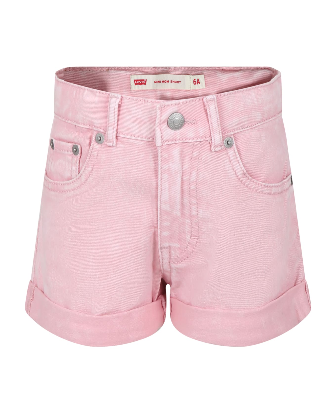 Levi's Pink Shorts For Girl With Logo - Pink