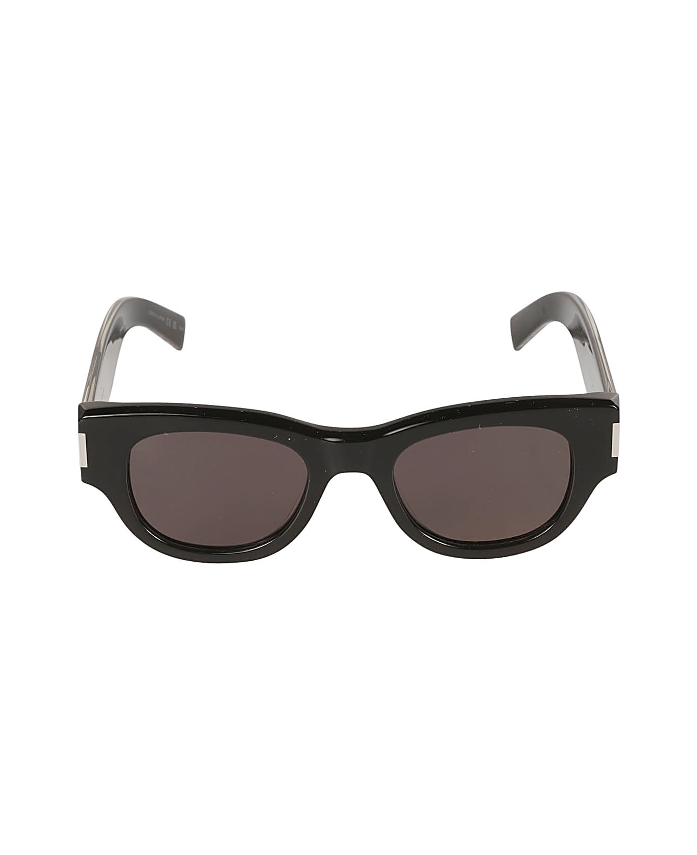 Saint Laurent Eyewear Round Frame Sunglasses - Black/Crystal/Grey