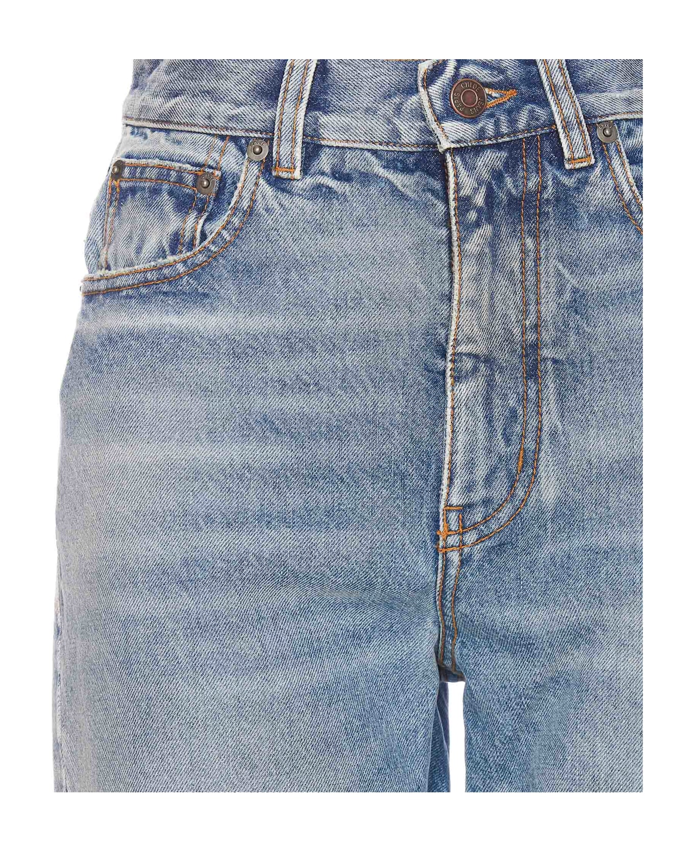 Chloé Flared Patchwork Denim Jeans - Blue