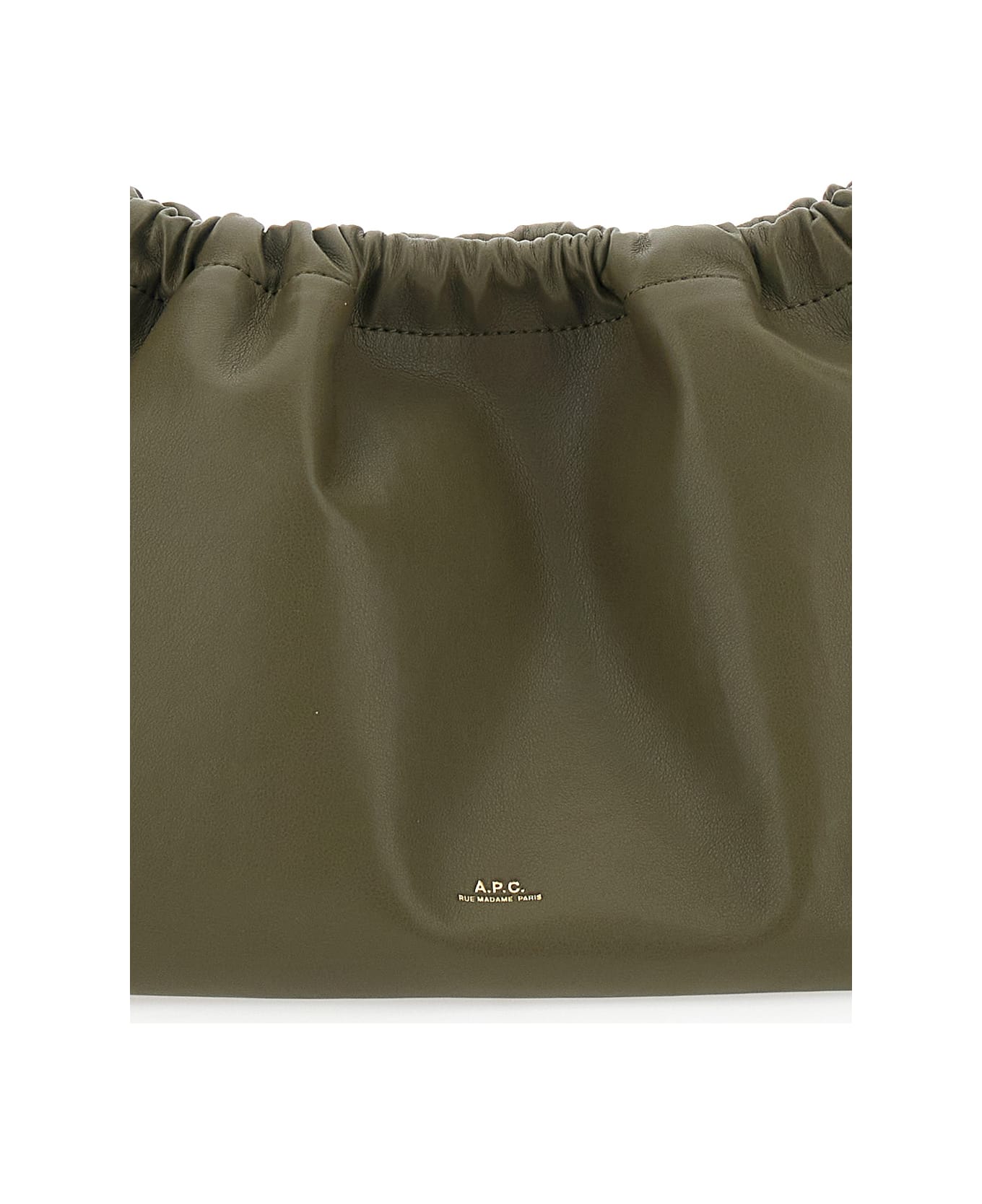 A.P.C. Green Crossbody Bag With Logo Lettering On The Front And Drawstring Closure In Ecoleather Woman - Green
