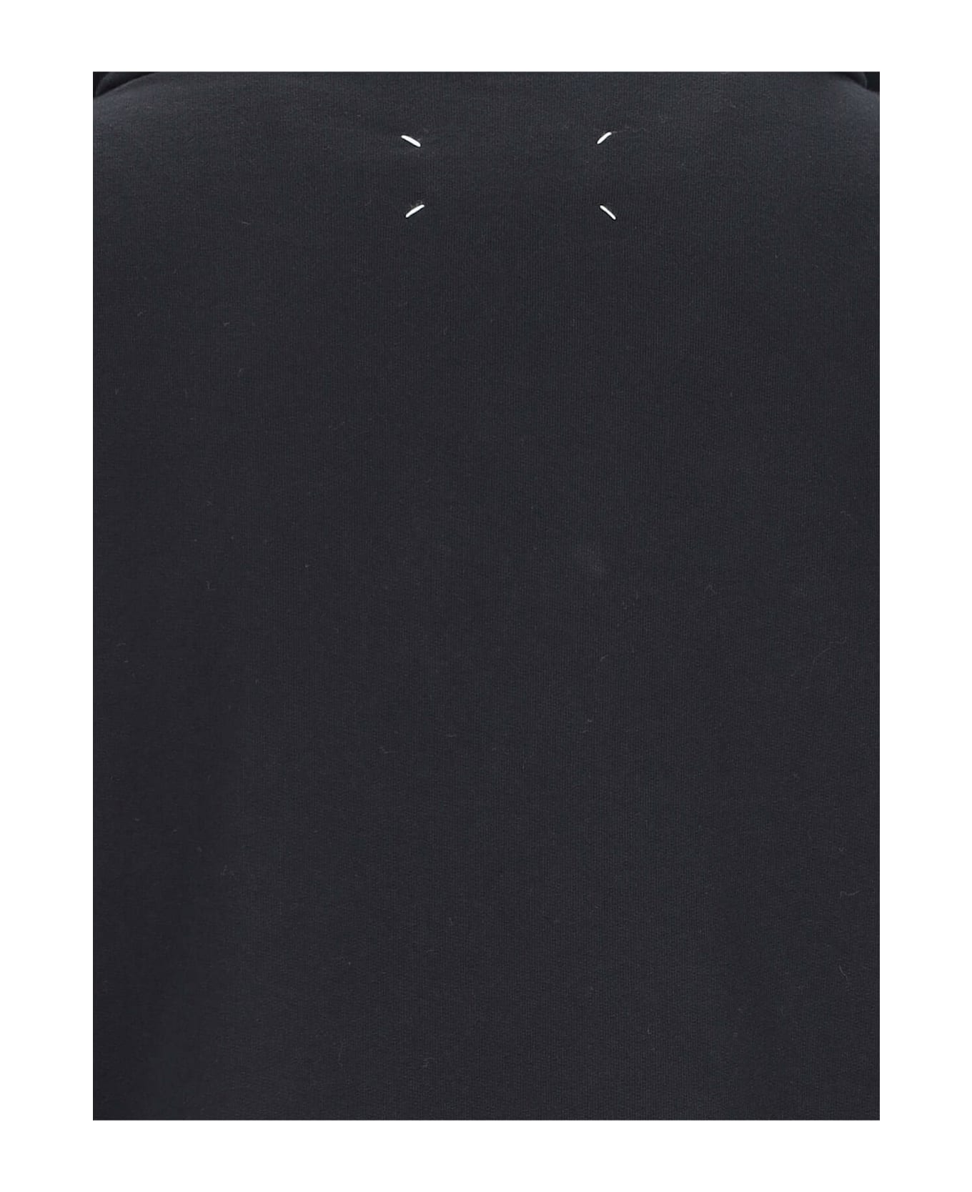 Maison Margiela Logo Hoodie - Black/white embroidery フリース