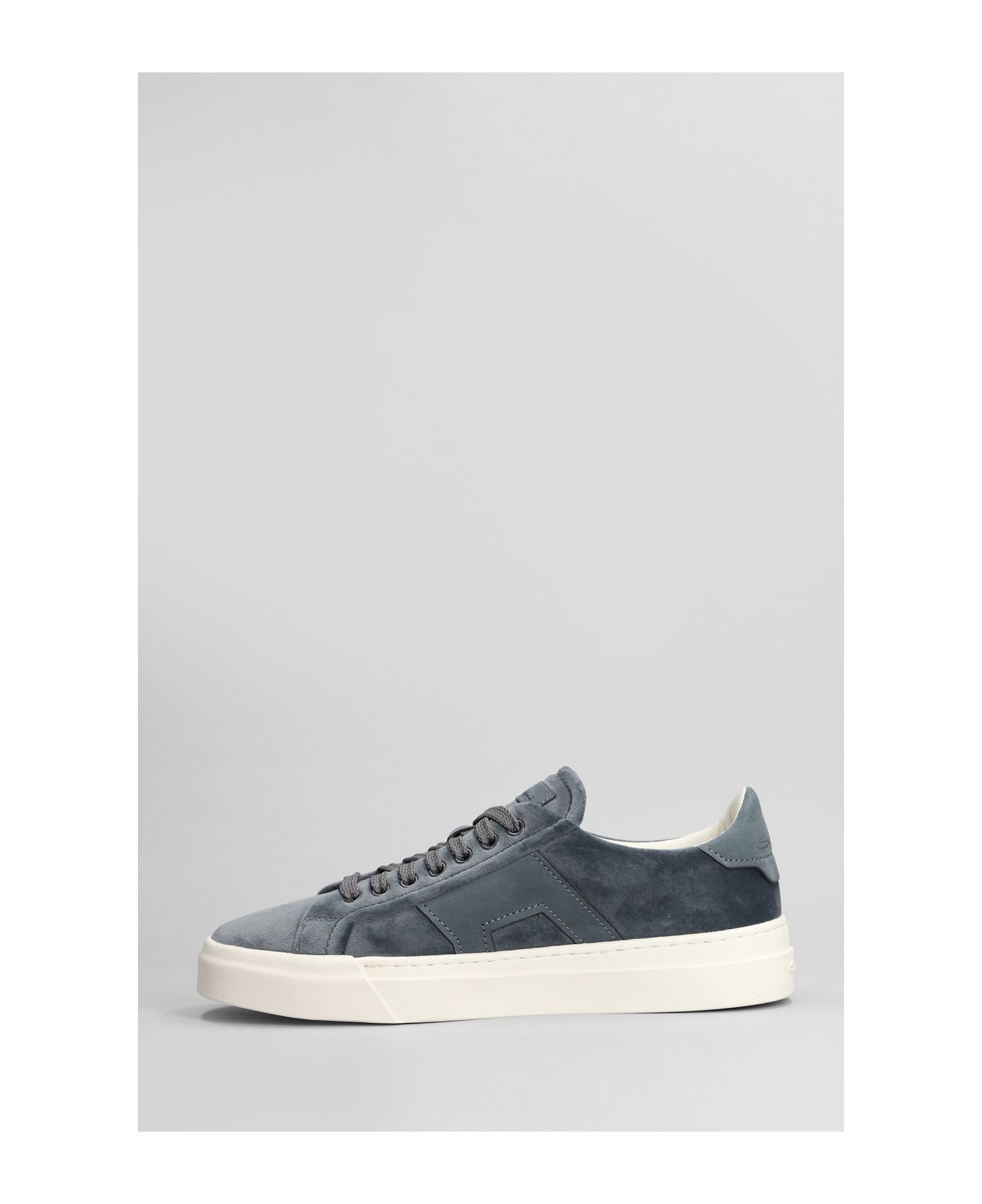 Santoni Dbs Sneakers In Blue Suede - blue