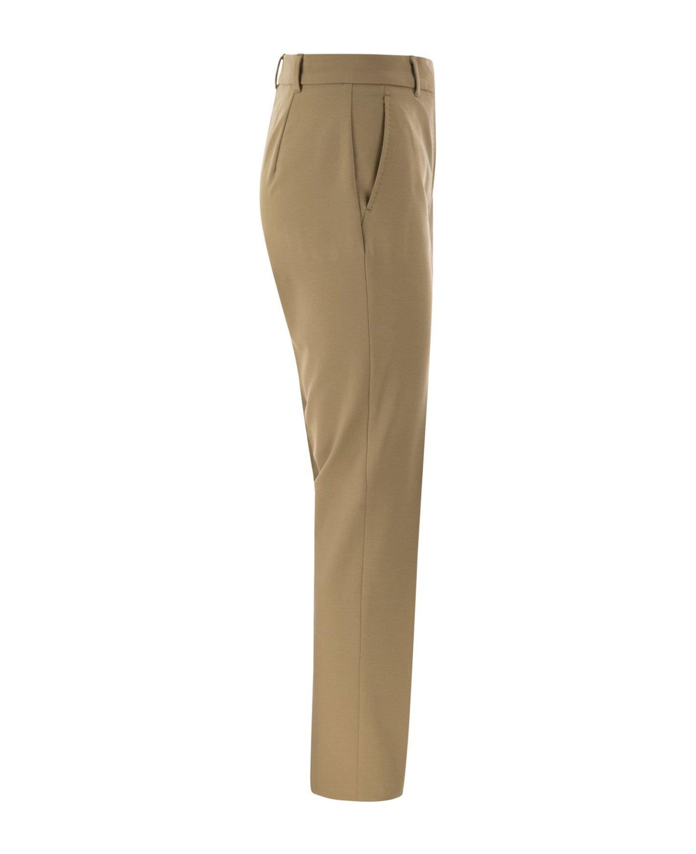 Max Mara Studio Slim Fit Tailored Trousers - CAMEL ボトムス