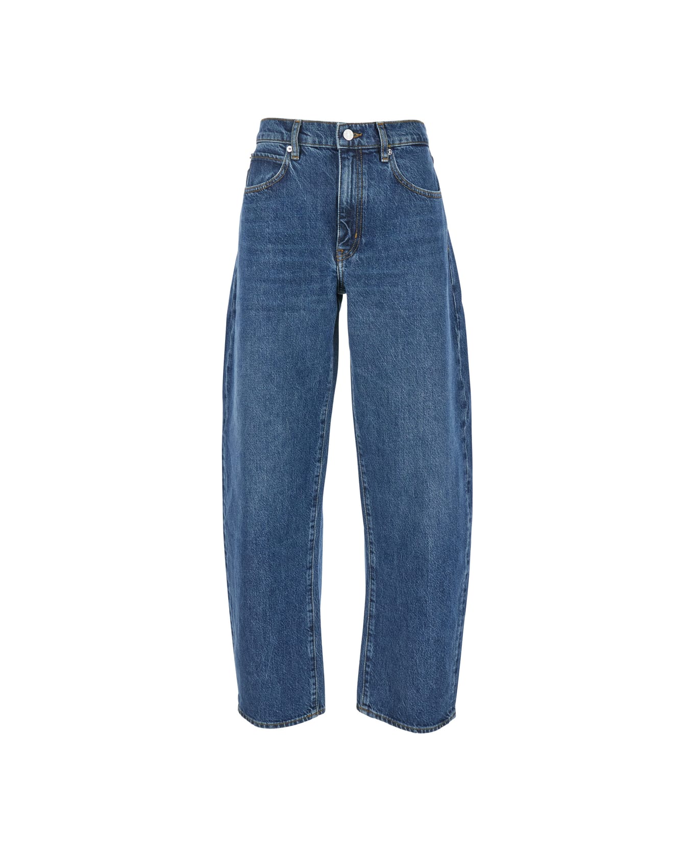 Frame Blue Jeans With Low Waist And Belt Loops In Denim Woman - Blu