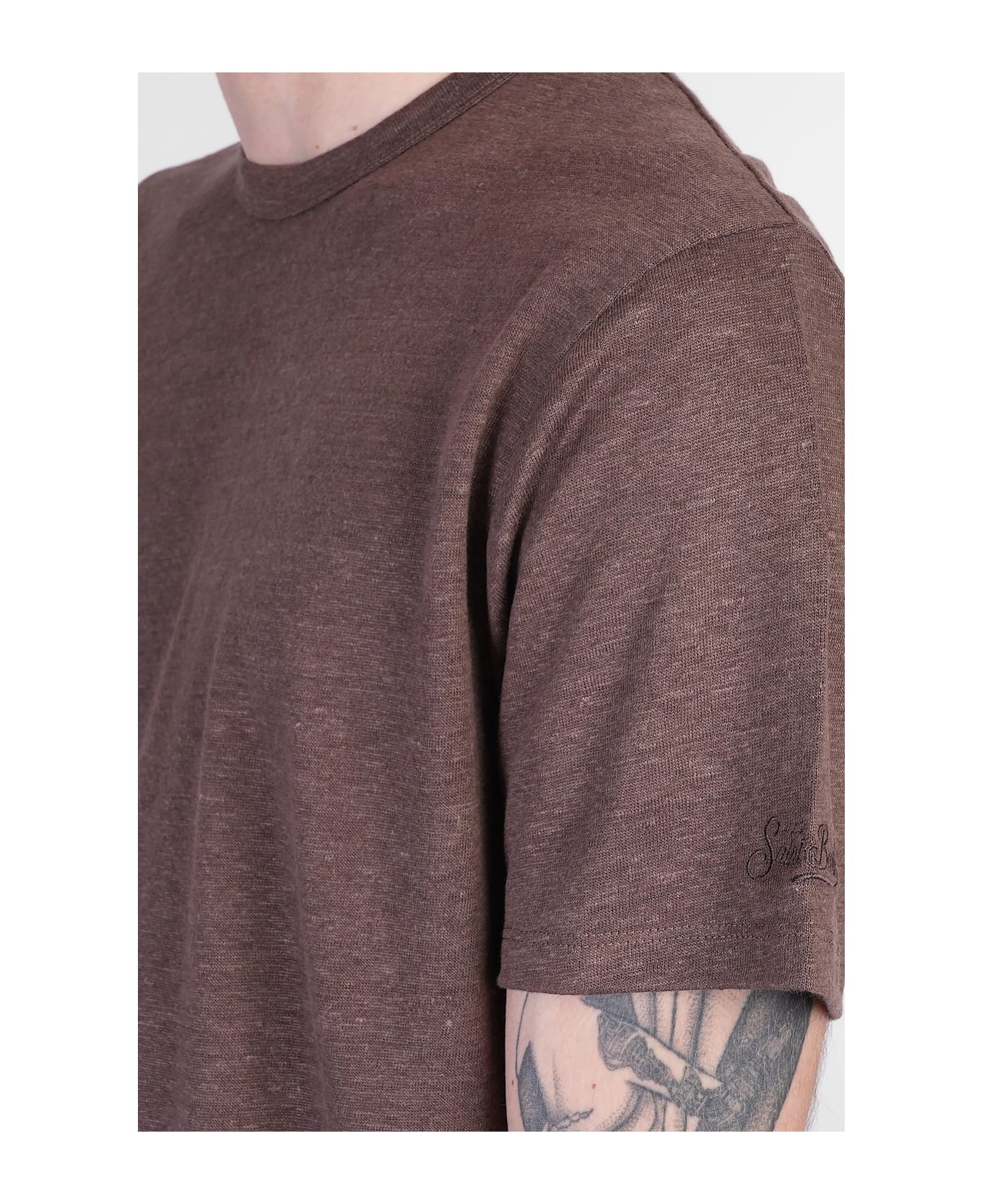 MC2 Saint Barth Ecstasea N T-shirt In Brown Linen - brown