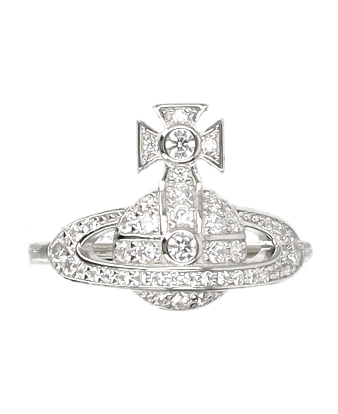 Vivienne Westwood Little Orb Ring - PLATINUM / WHITE CZ