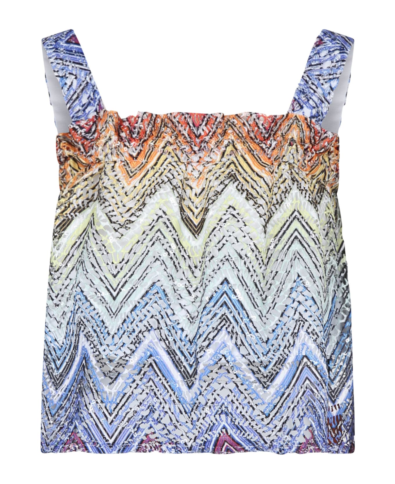 Missoni Kids Multicolor Top For Gilr With Sequins - Multicolor