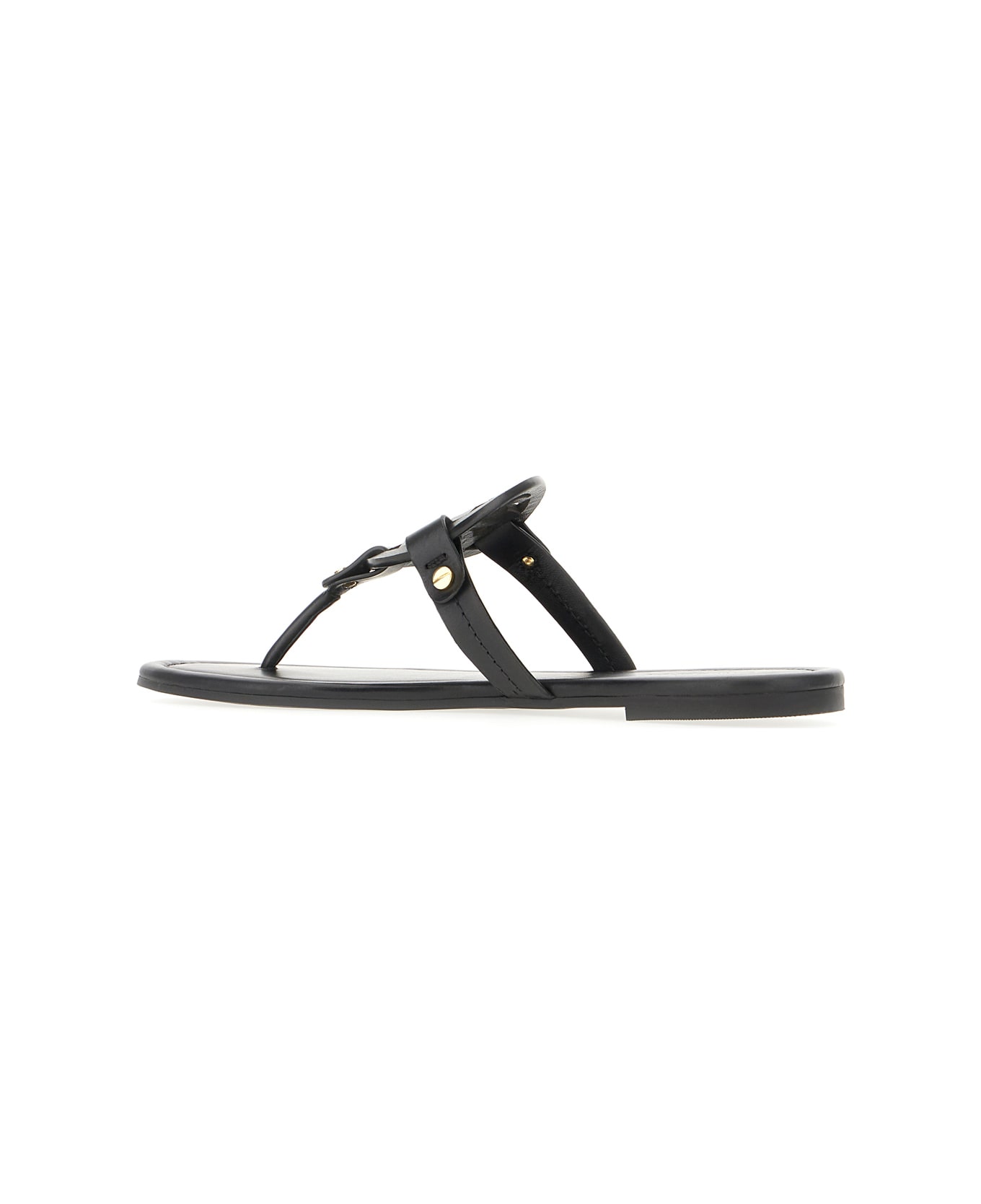 Tory Burch Black Leather Miller Sandals - Nero