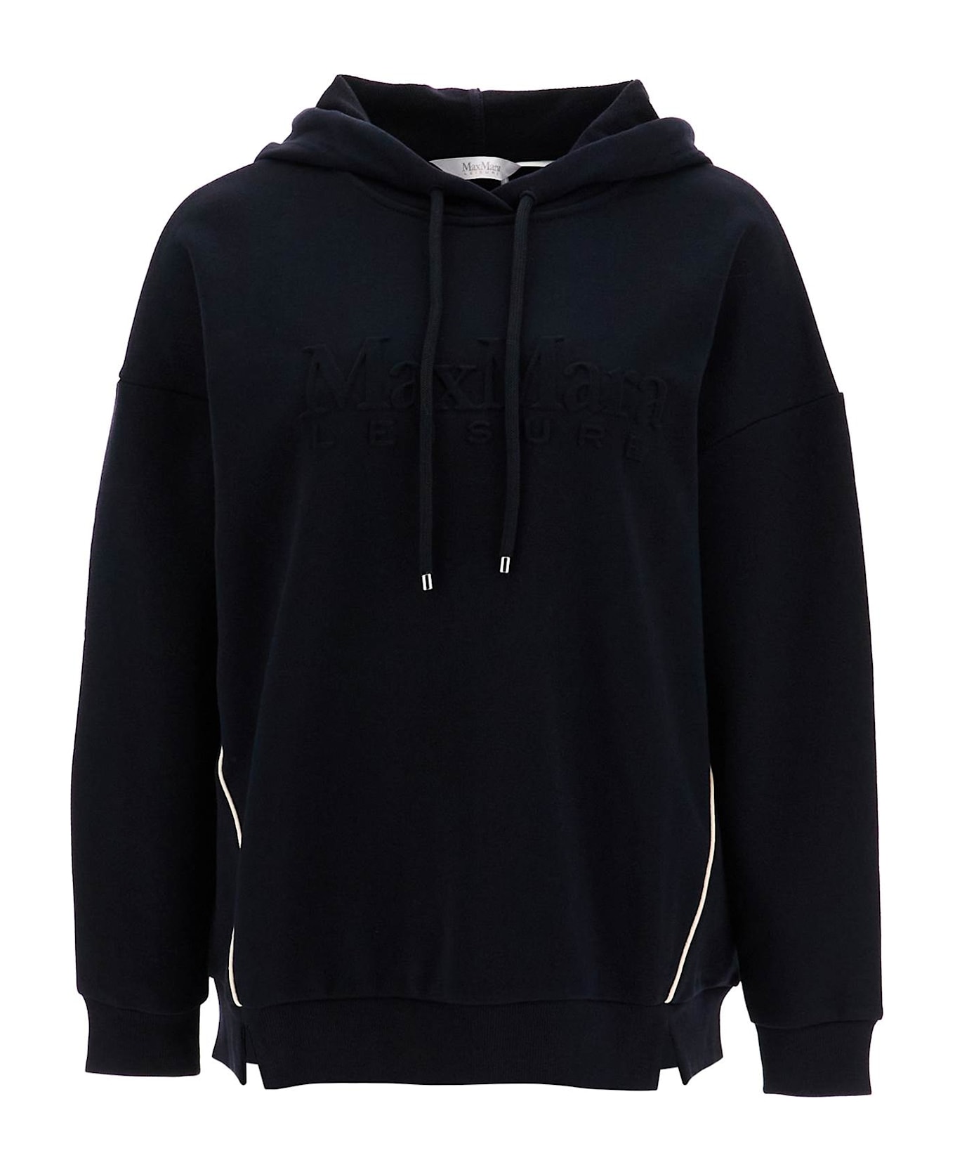 Max Mara Hooded Sweatshirt With Piping - BLU (Black)