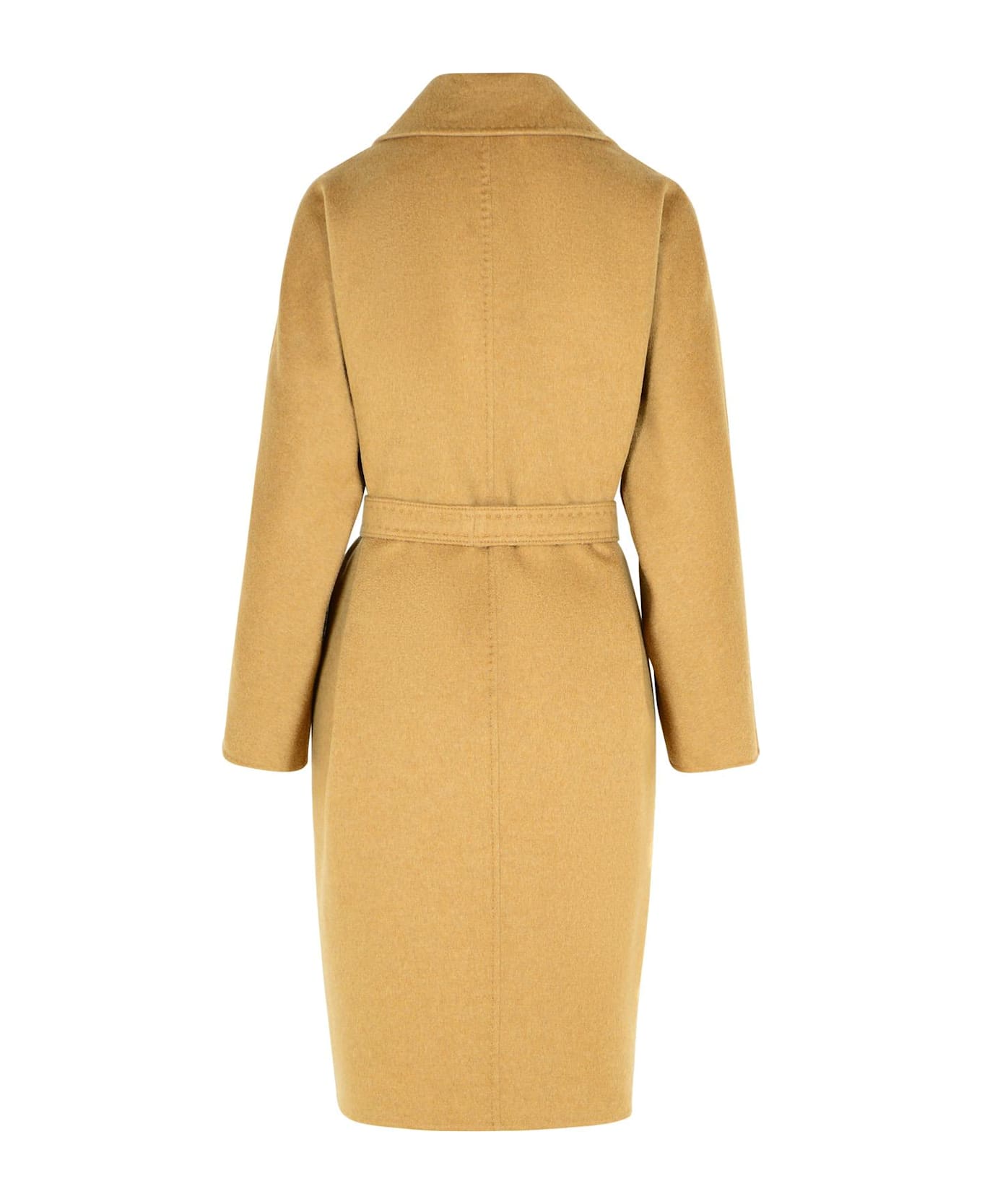 Max Mara 'valle' Green Cashmere Coat - Brown