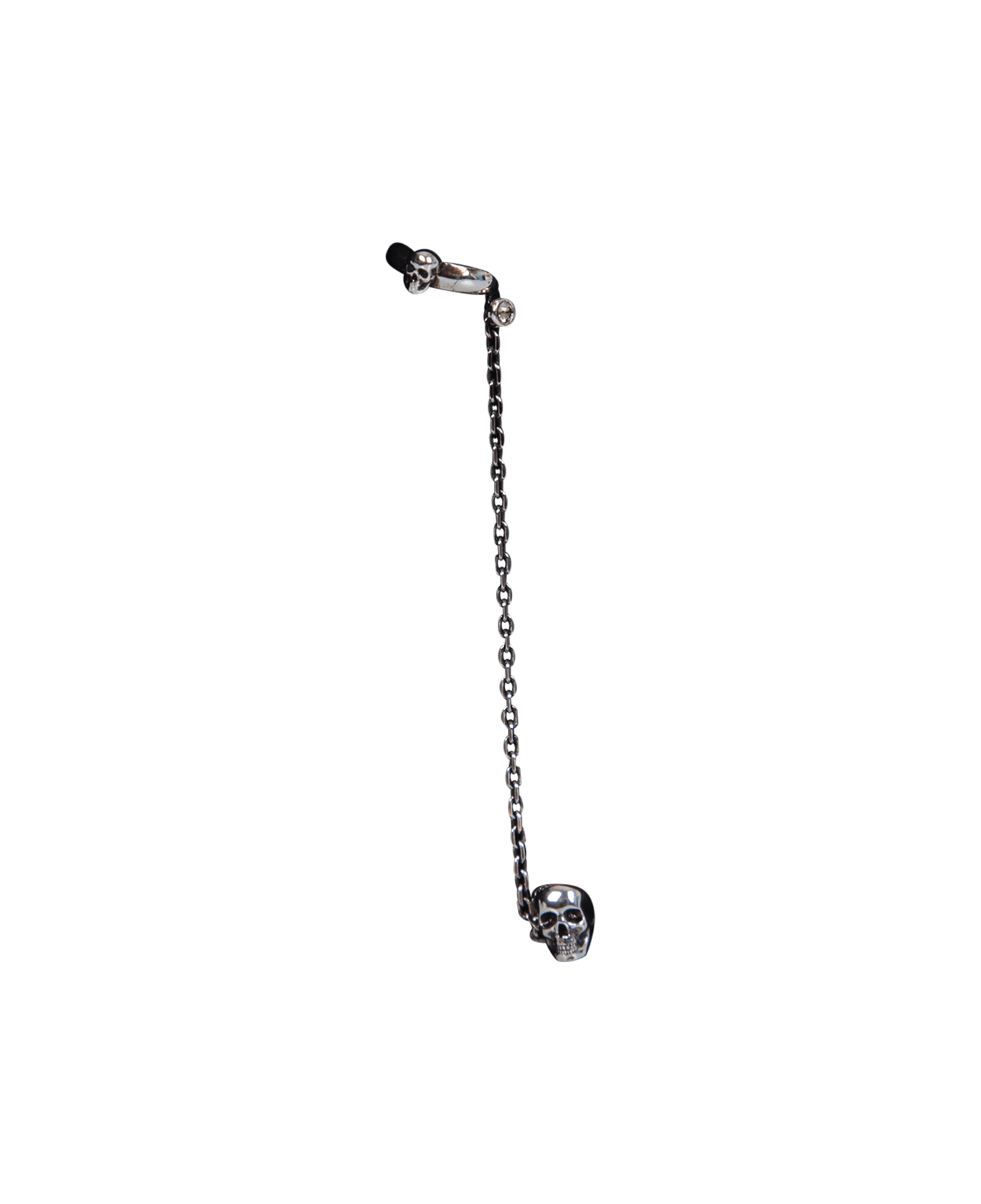 Alexander McQueen Ear Cuff Pearl Skull Silver Earring italist, ALWAYS