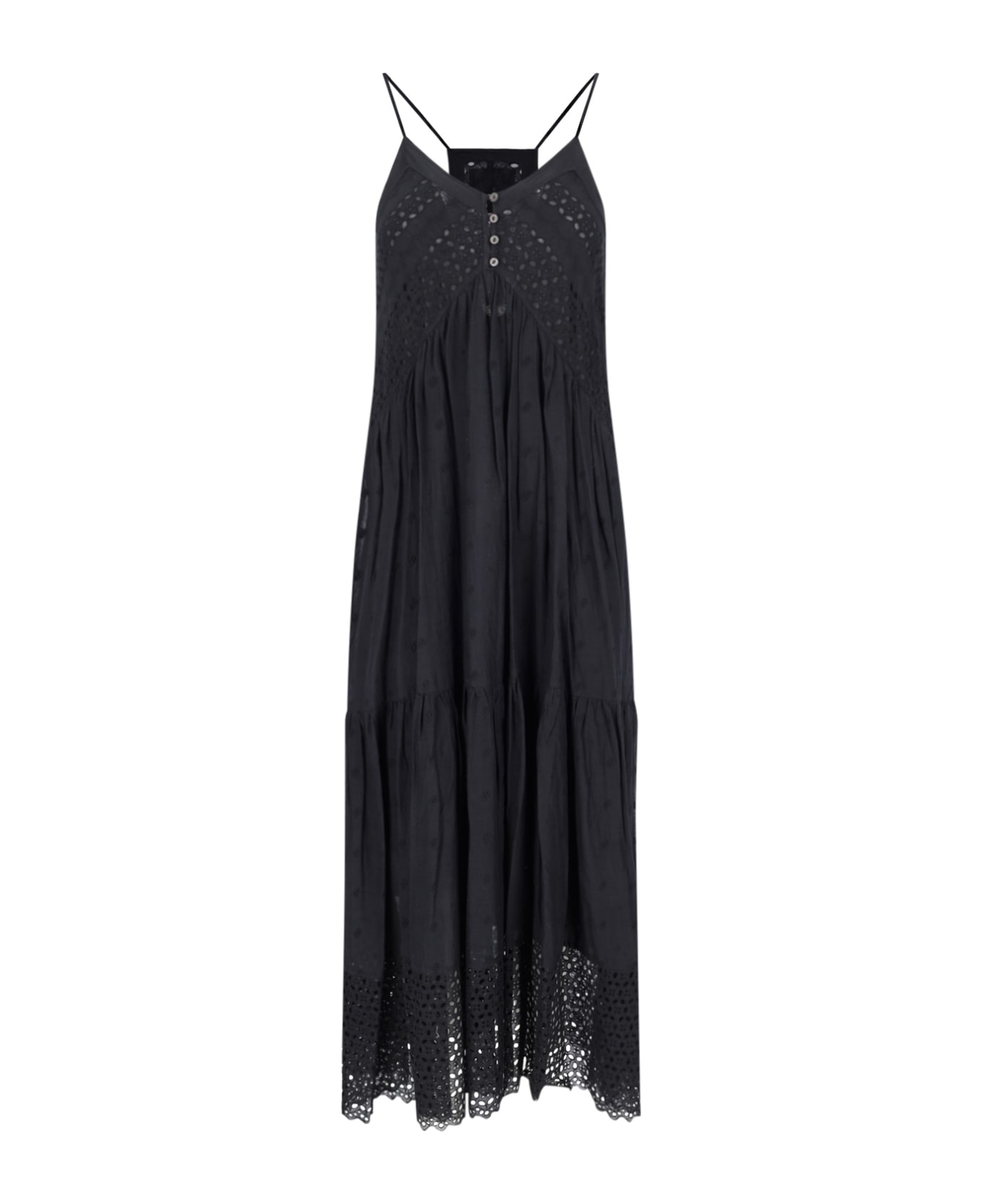 Marant Étoile Maxi Dress In Sangallo - Black   ワンピース＆ドレス