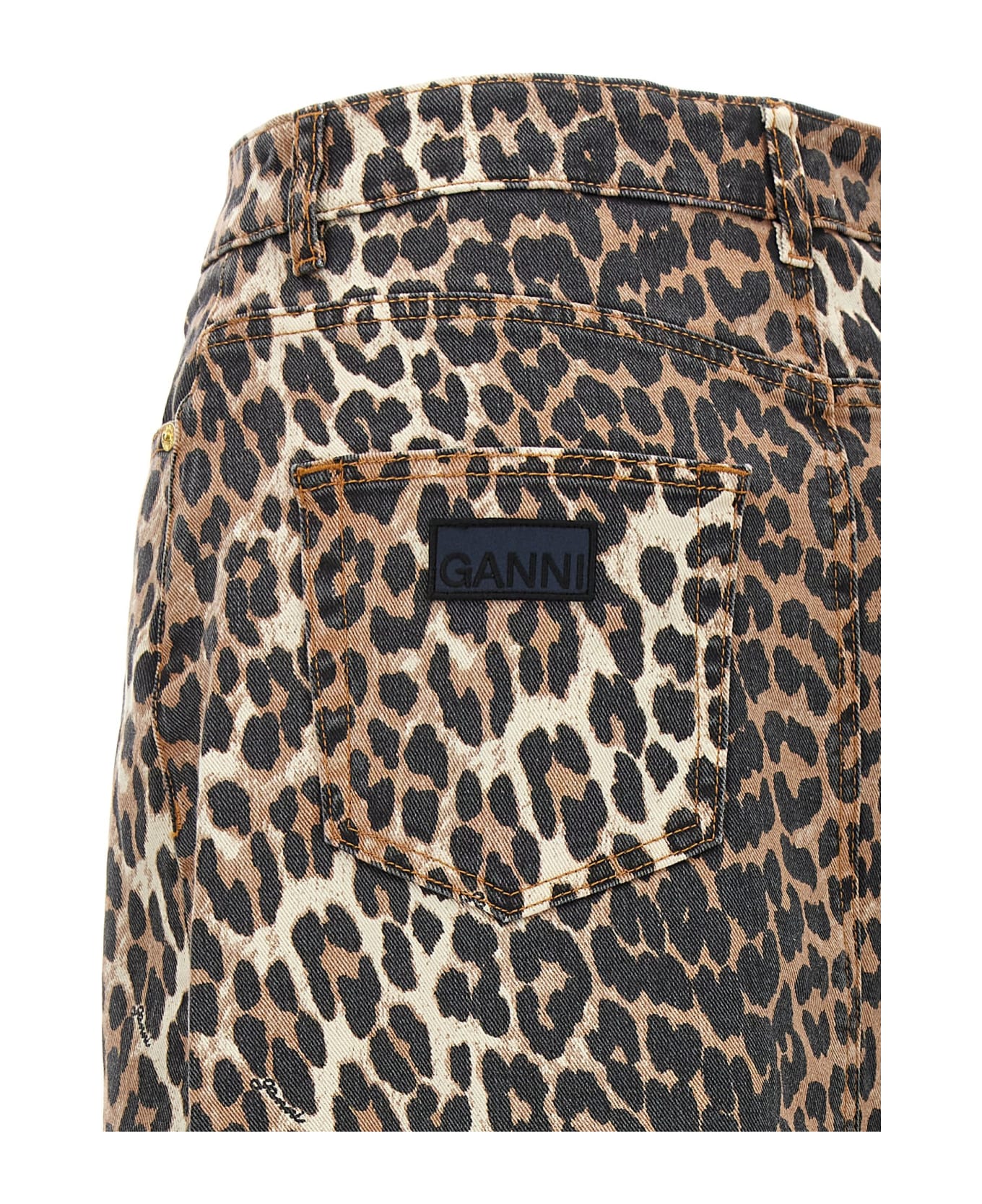 Ganni Animal Print Long Skirt - leopard