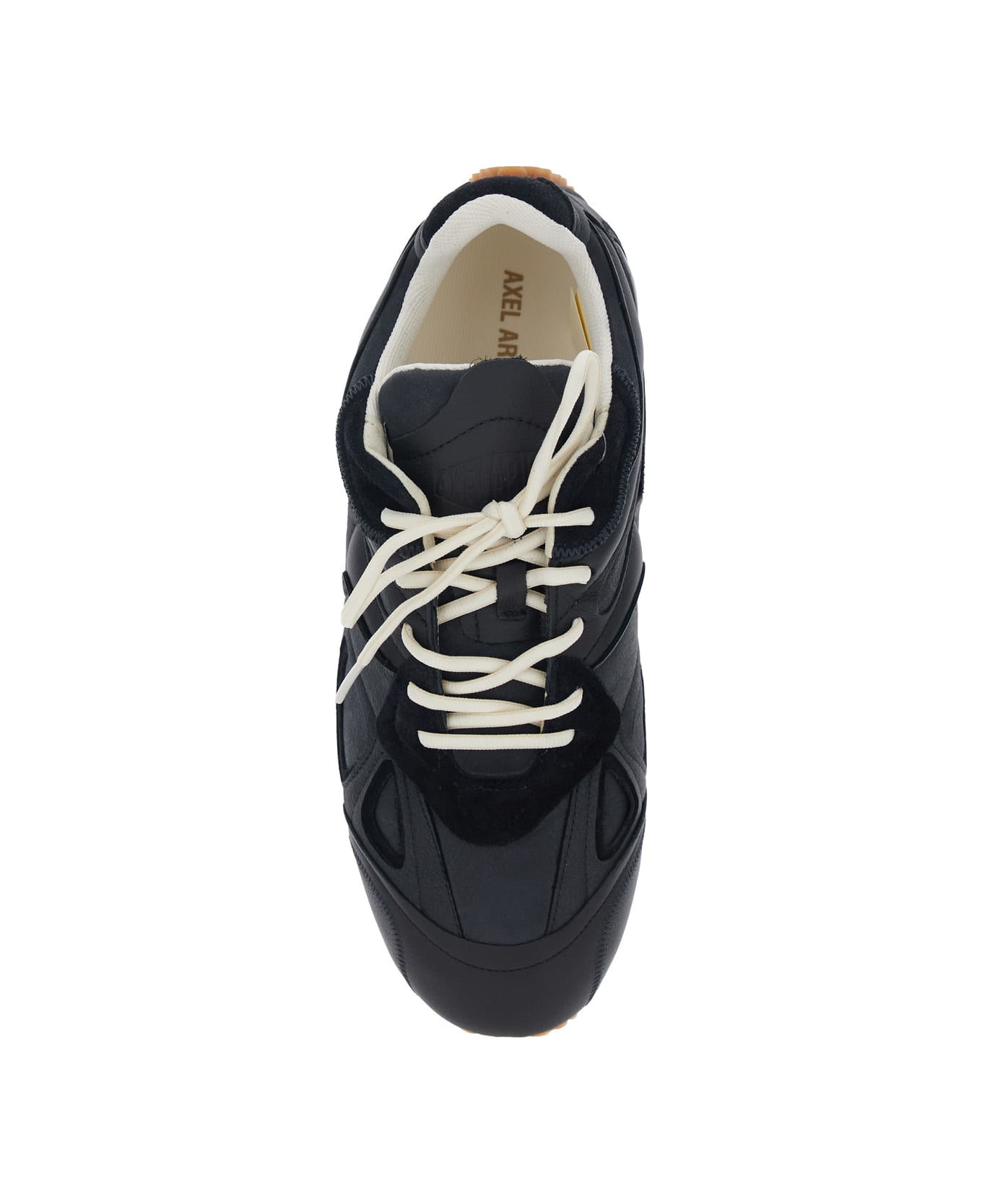 Axel Arigato 'slow Runner' Black Sneaker With Insert Design And Grooved Sole In Leather And Suede Man - Black