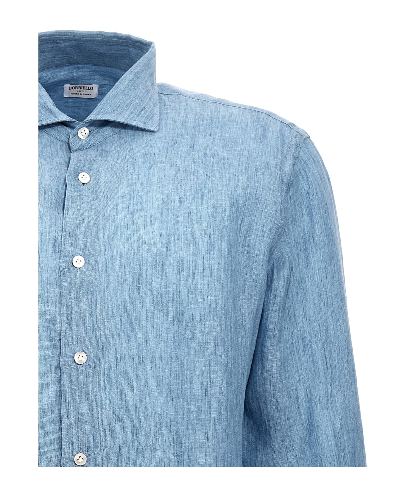 Borriello Napoli Linen Shirt - Light Blue シャツ