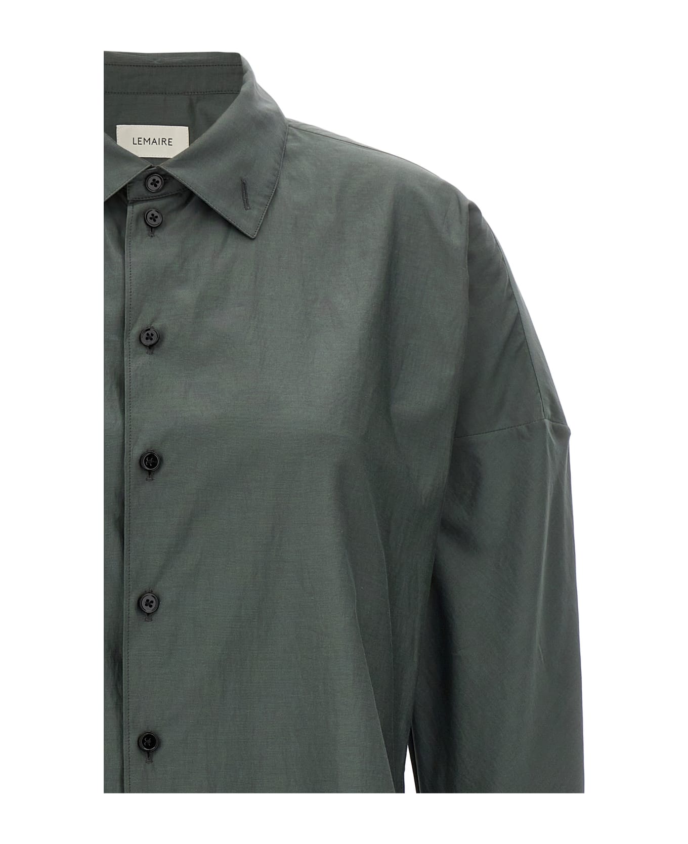 Lemaire 'fitted Band Collar' Shirt - Gray