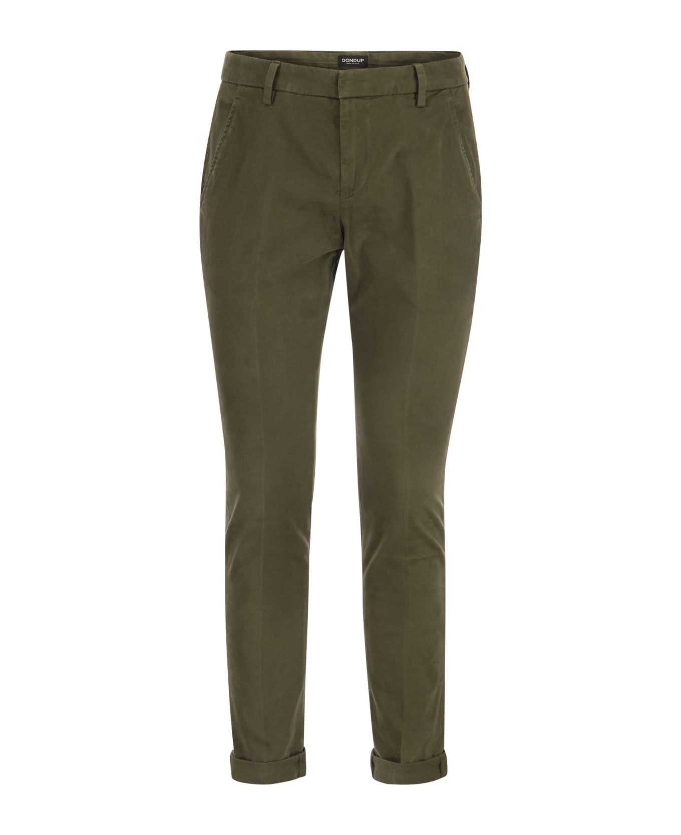 Dondup Gaubert - Slim-fit Gabardine Trousers - Military Green ボトムス