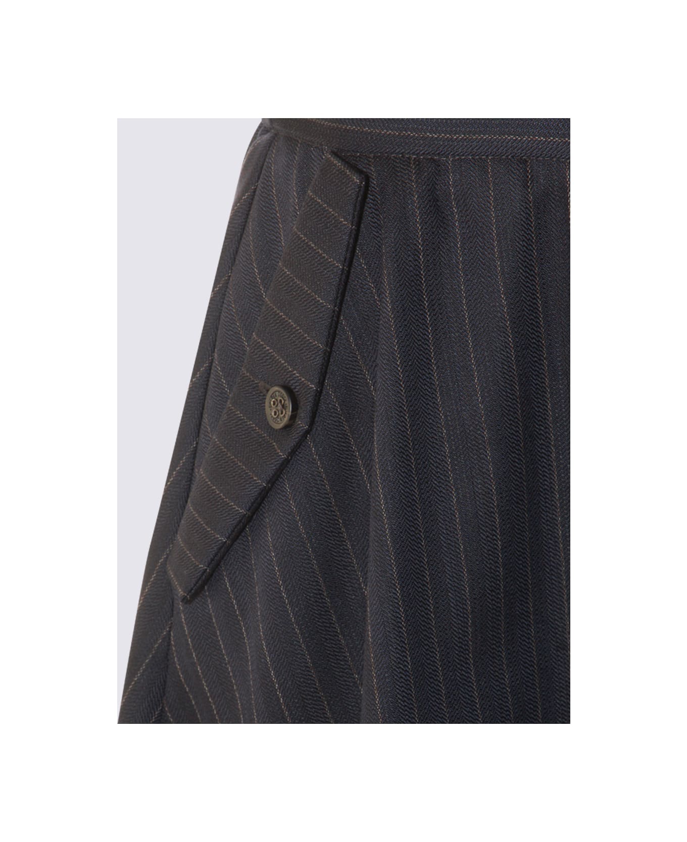 Golden Goose Dark Navy Wool Skirt - Blue