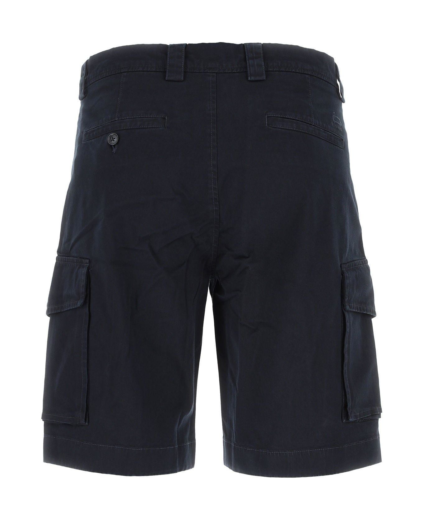 Woolrich Navy Blue Stretch Cotton Bermuda Shorts - Melton Blue ショートパンツ