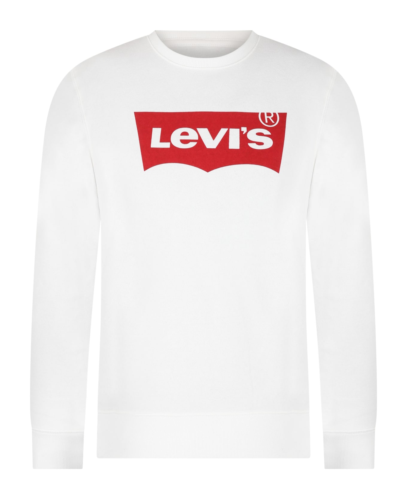 Levi's White Sweatshirt For Kids With Logo - White ニットウェア＆スウェットシャツ