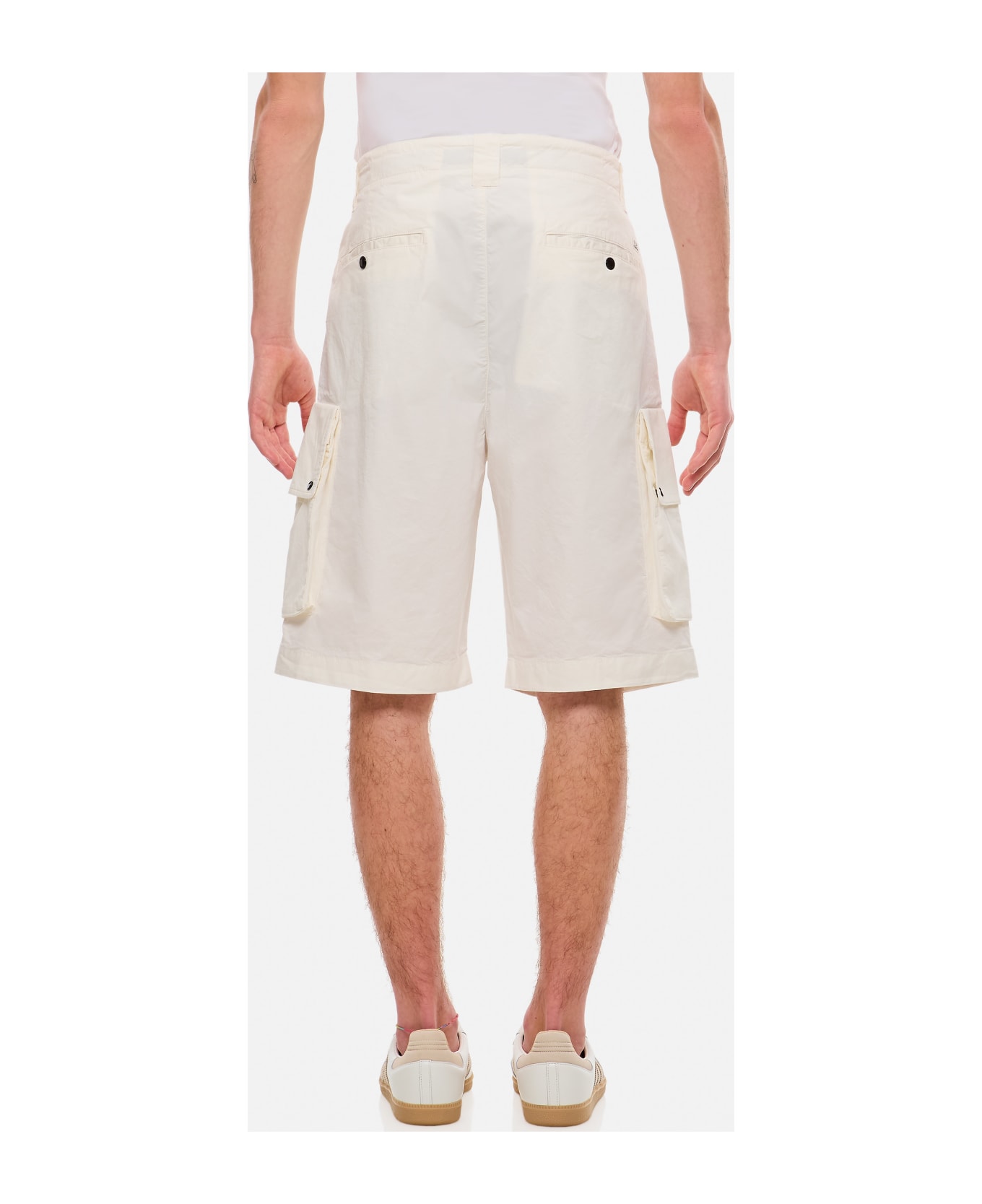 C.P. Company Twill Stretch Cargo Shorts - White