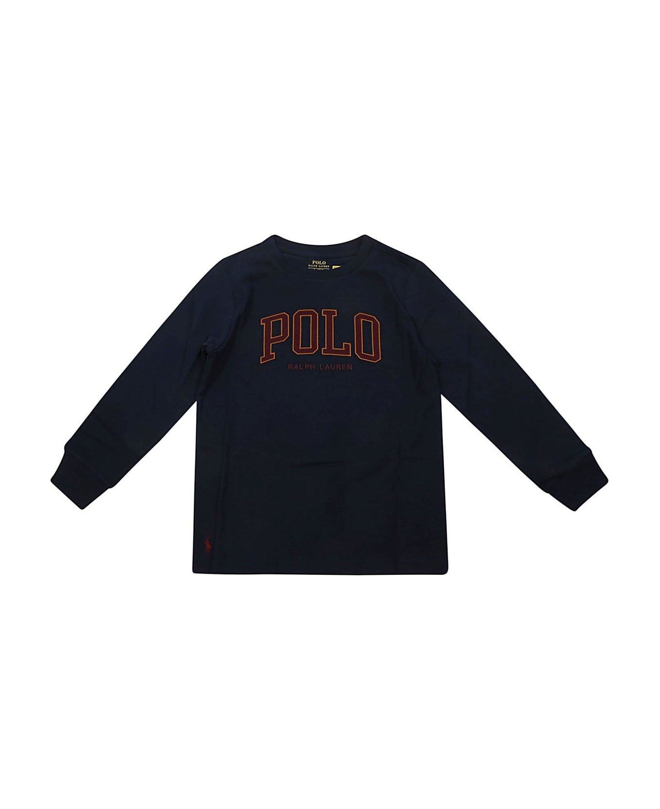 Ralph Lauren Logo Printed Long Sleeved T-shirt - Blu