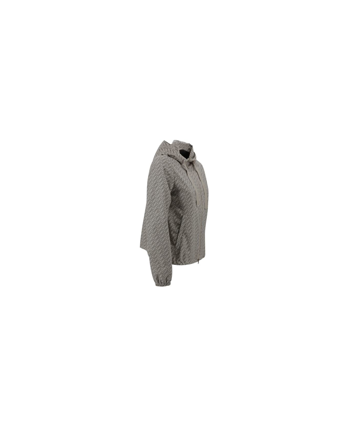 Herno Patterned Jacket - BROWN