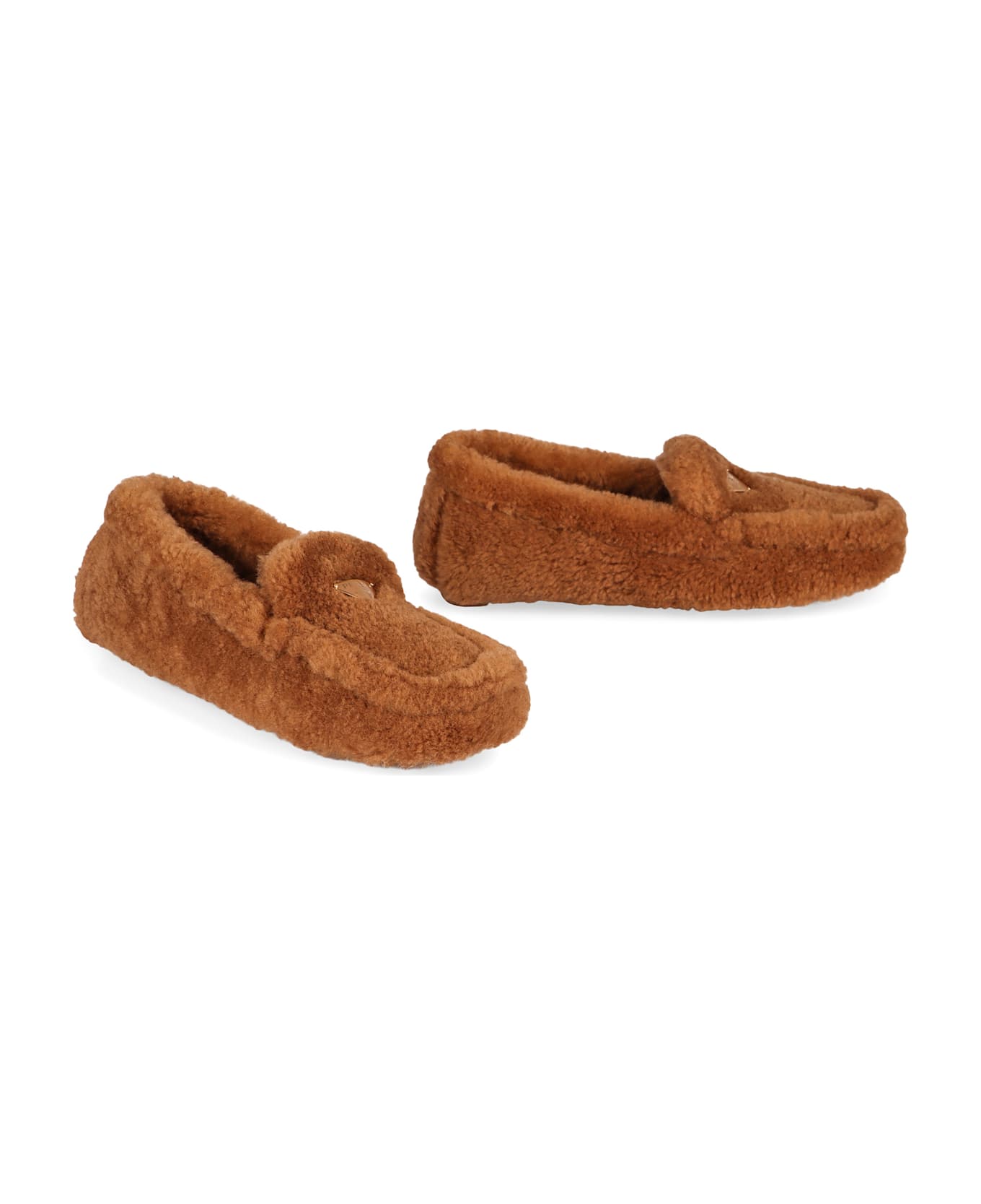 Prada Shearling Loafers - brown