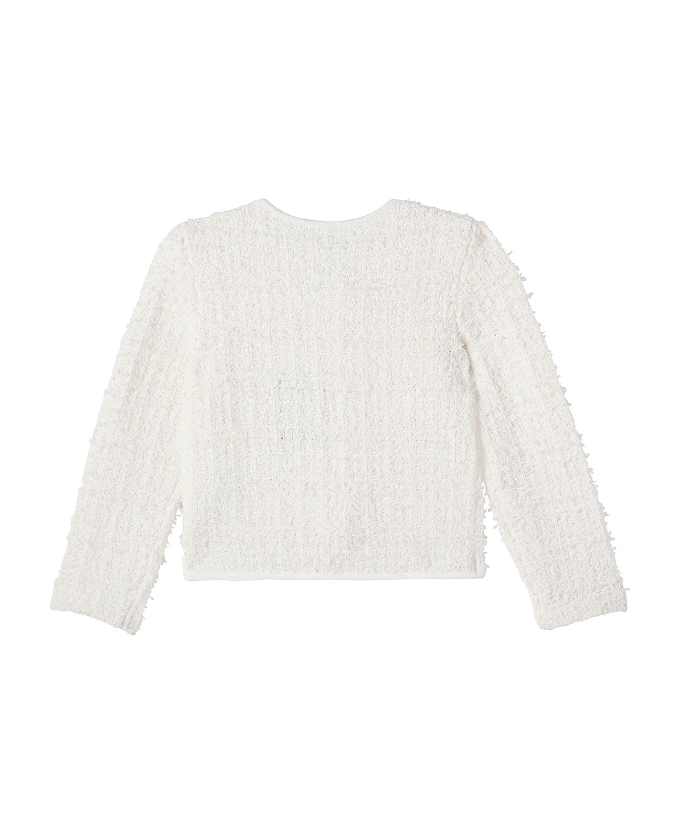 self-portrait Ivory Jacket For Girl With Bows - Ivory