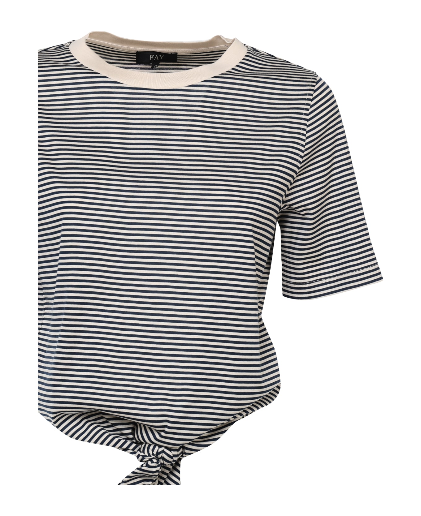 Fay Cotton T-shirt With Knot